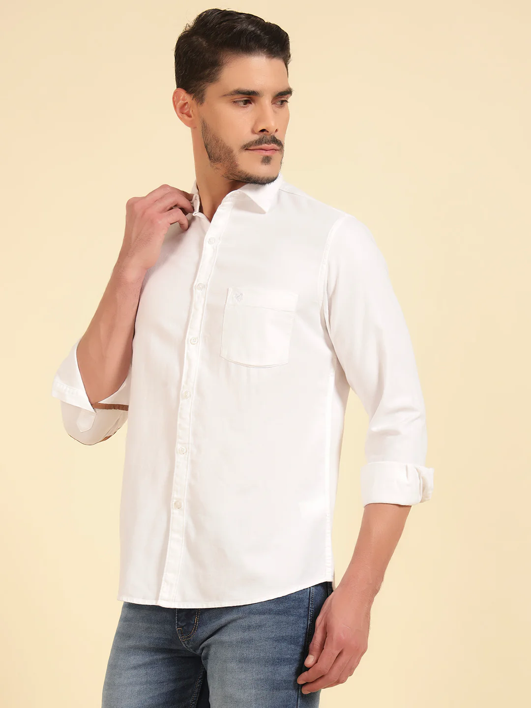 Casual Shirt for Men | Breathable & Soft with Color Fastness Regular Fit Cotton Fabric Solid Pattern - Image 4
