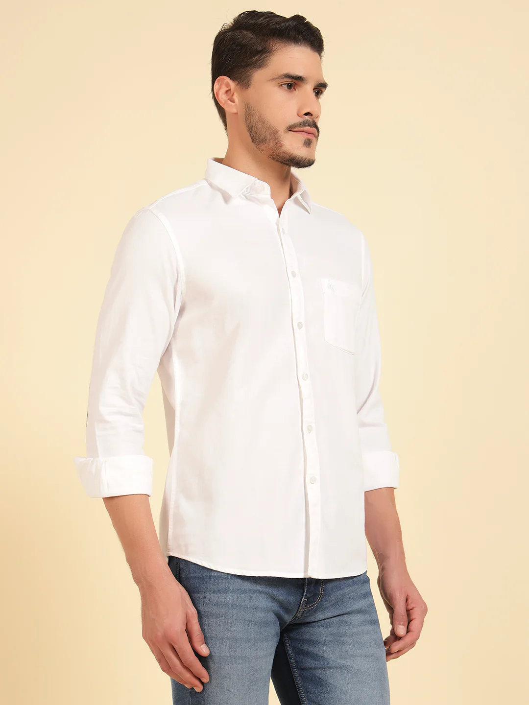 Casual Shirt for Men | Breathable & Soft with Color Fastness Regular Fit Cotton Fabric Solid Pattern - Image 5