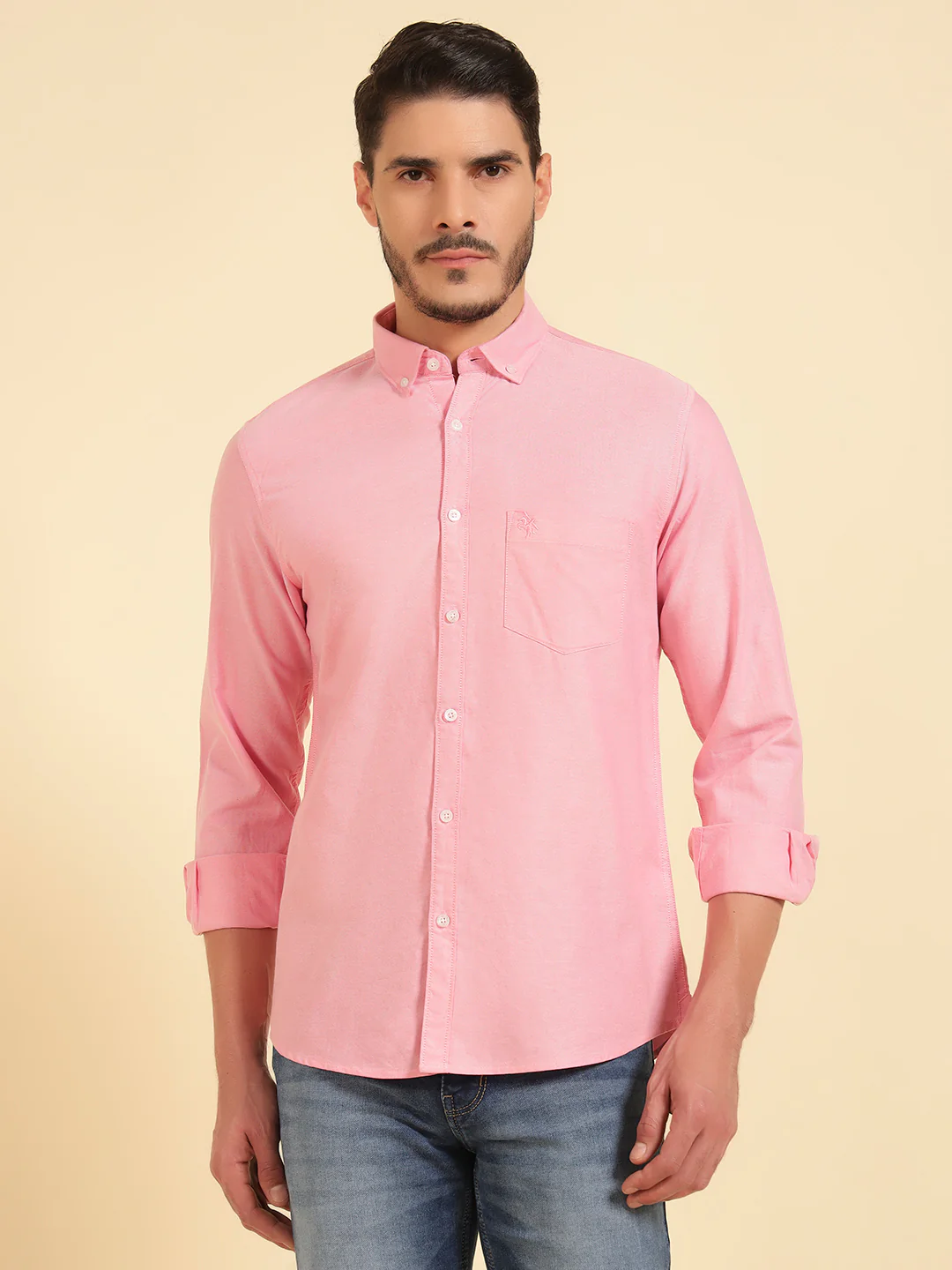 Casual Shirt for Men | Breathable & Soft with Color Fastness Regular Fit Cotton Fabric Solid Pattern - Image 3