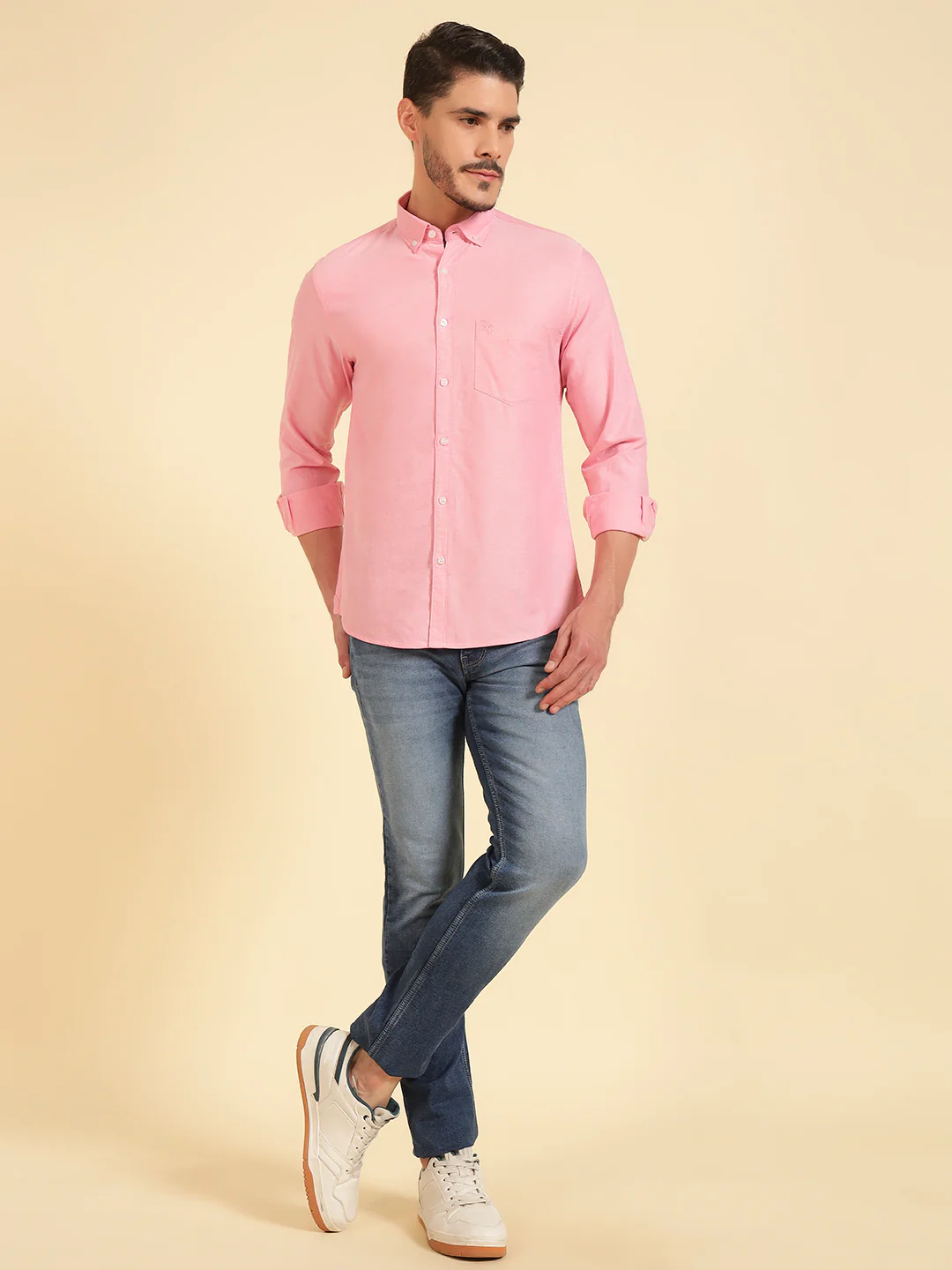 Casual Shirt for Men | Breathable & Soft with Color Fastness Regular Fit Cotton Fabric Solid Pattern - Image 4