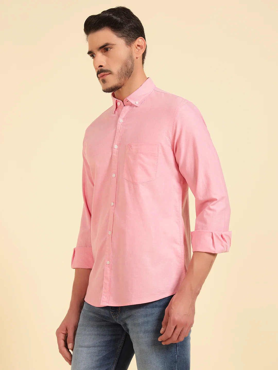 Casual Shirt for Men | Breathable & Soft with Color Fastness Regular Fit Cotton Fabric Solid Pattern - Image 5