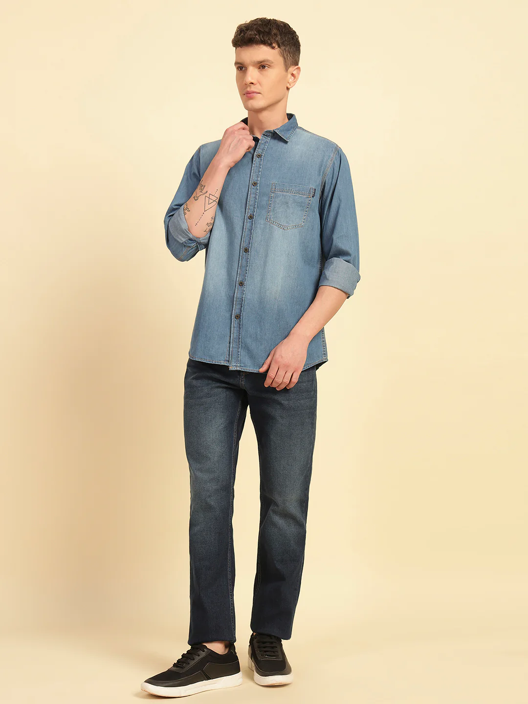 Casual Shirt for Men | Breathable & Soft with Color Fastness Regular Fit Cotton Fabric Solid Pattern - Image 6