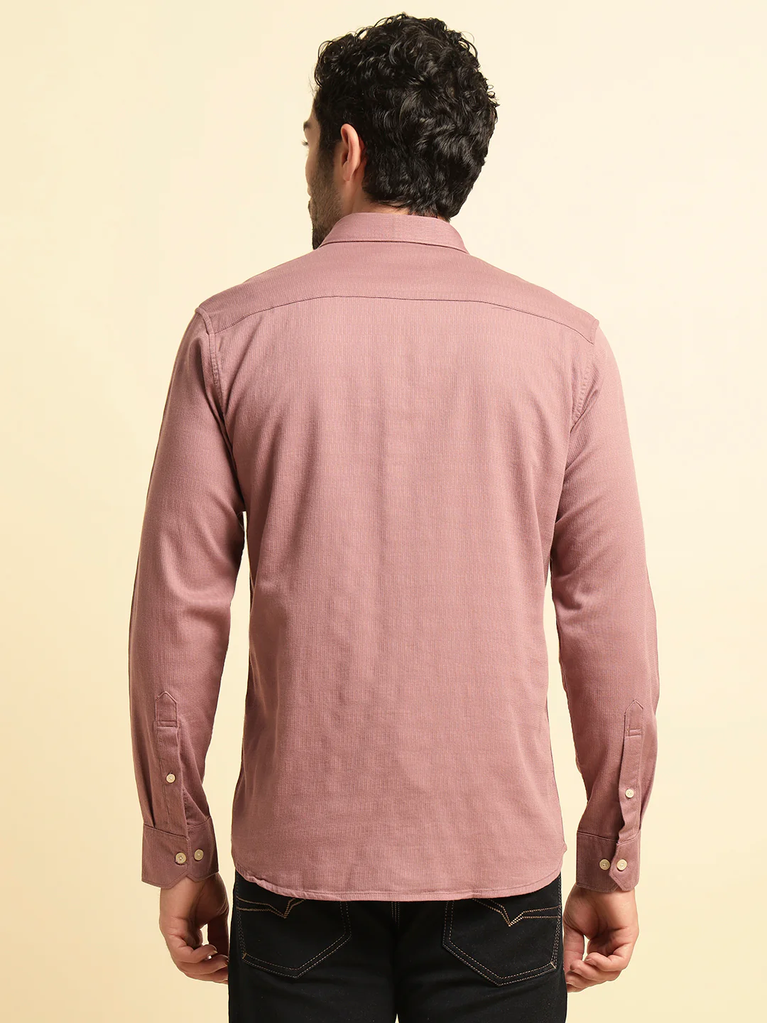 Casual Shirt for Men | Breathable & Soft with Color Fastness Regular Fit Spread Collar Neck Cotton Blend Fabric Self Design Pattern - Image 7