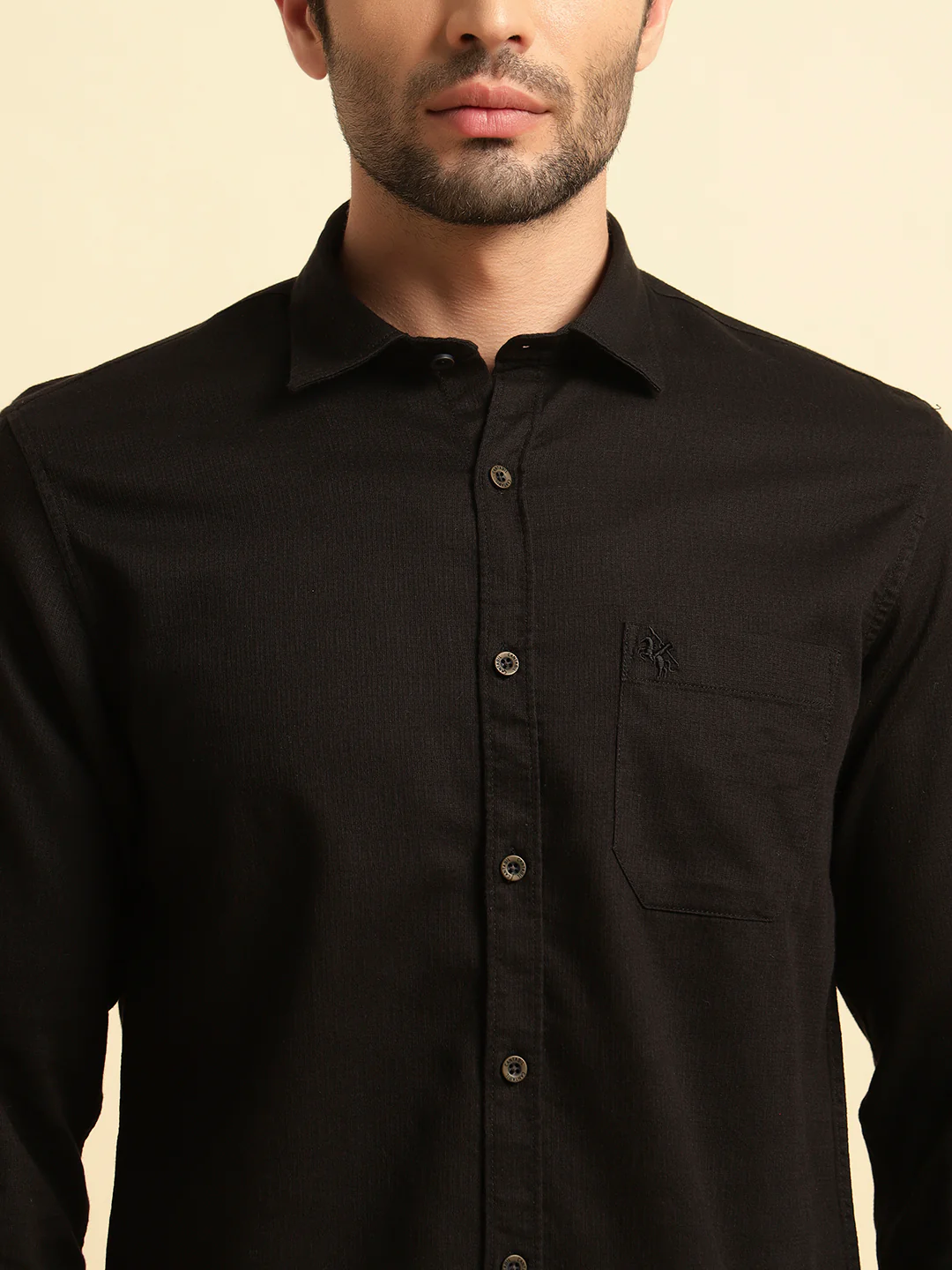 Casual Shirt for Men | Breathable & Soft with Color Fastness Regular Fit Spread Collar Neck Cotton Blend Fabric Self Design Pattern - Image 6