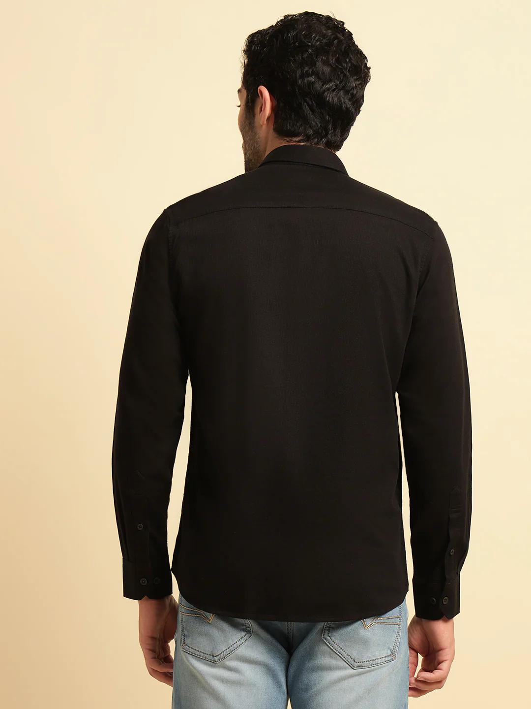 Casual Shirt for Men | Breathable & Soft with Color Fastness Regular Fit Spread Collar Neck Cotton Blend Fabric Self Design Pattern - Image 7