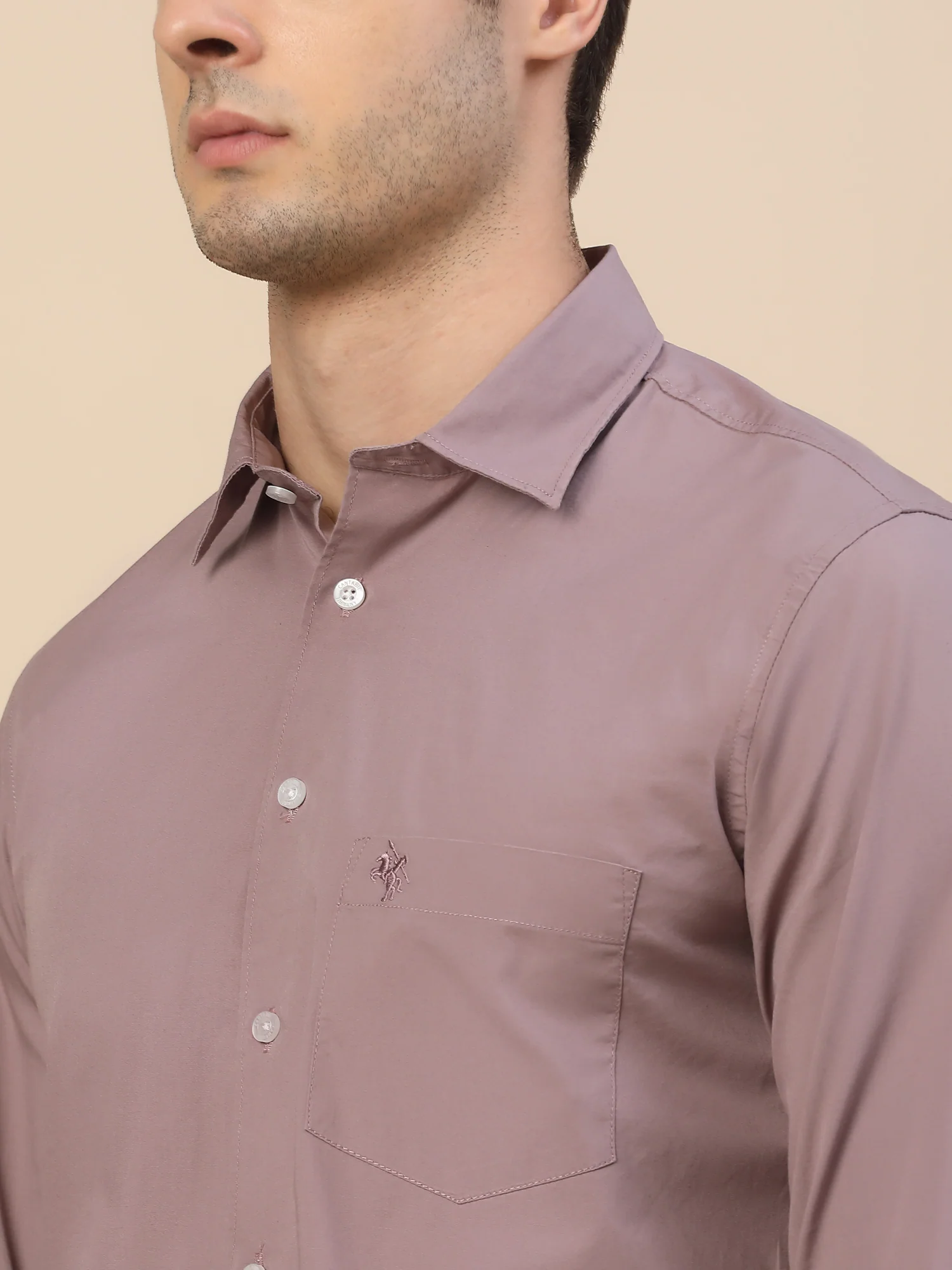 Casual Shirt for Men | Breathable & Soft with Color Fastness Regular Fit Spread Collar Neck Cotton Blend Fabric Solid Pattern - Image 5