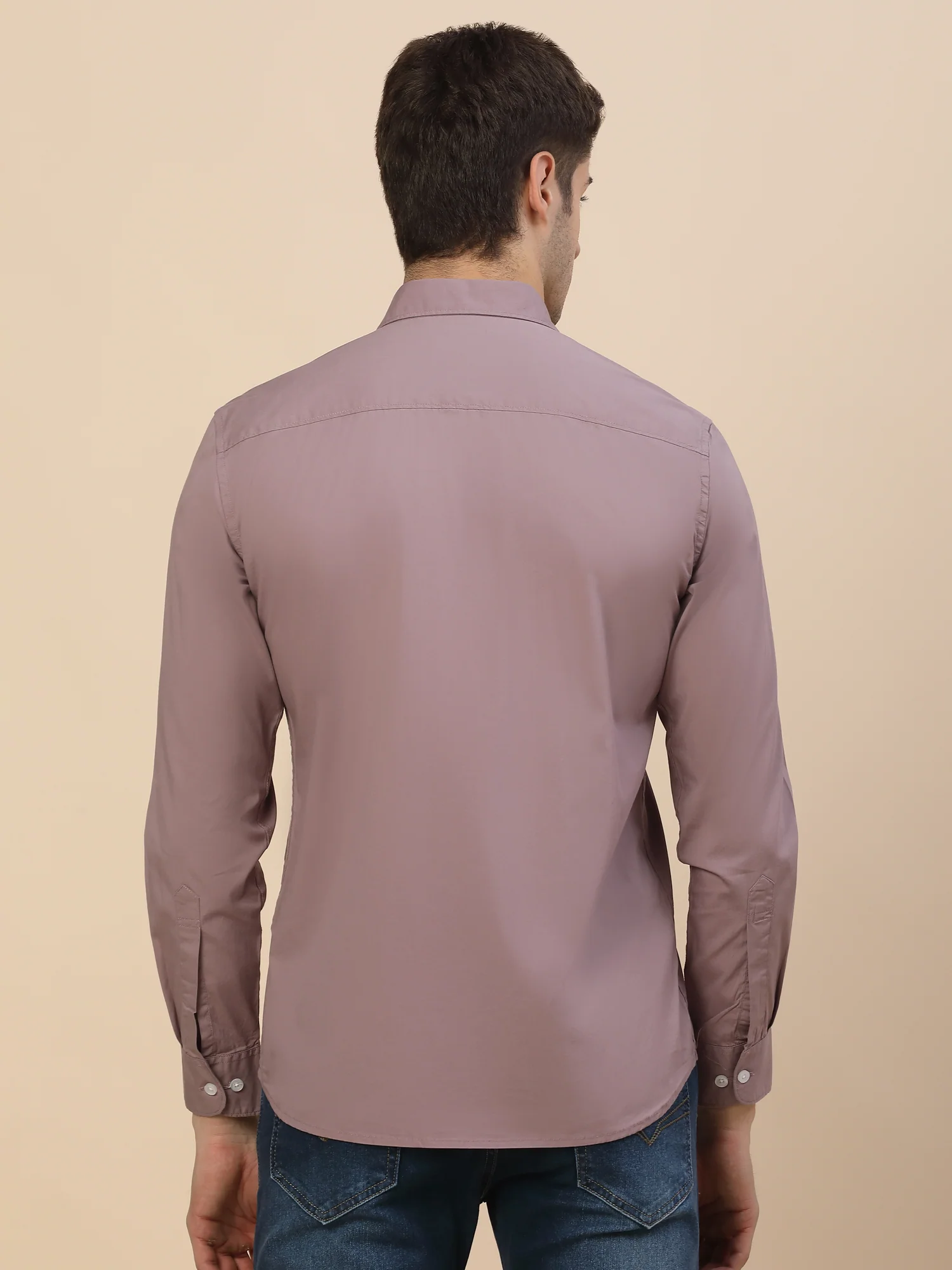 Casual Shirt for Men | Breathable & Soft with Color Fastness Regular Fit Spread Collar Neck Cotton Blend Fabric Solid Pattern - Image 6