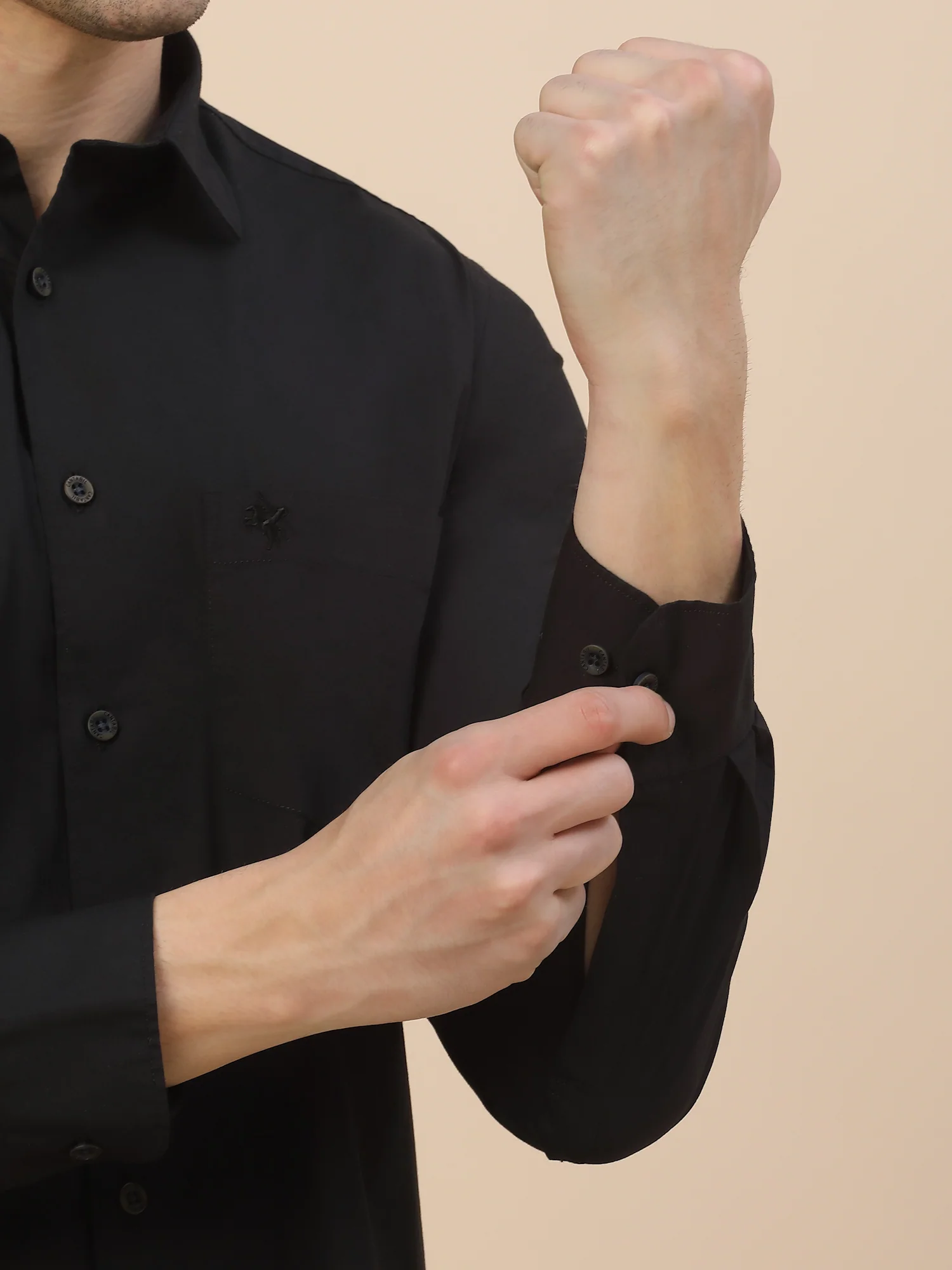Casual Shirt for Men | Breathable & Soft with Color Fastness Regular Fit Spread Collar Neck Cotton Blend Fabric Solid Pattern - Image 4
