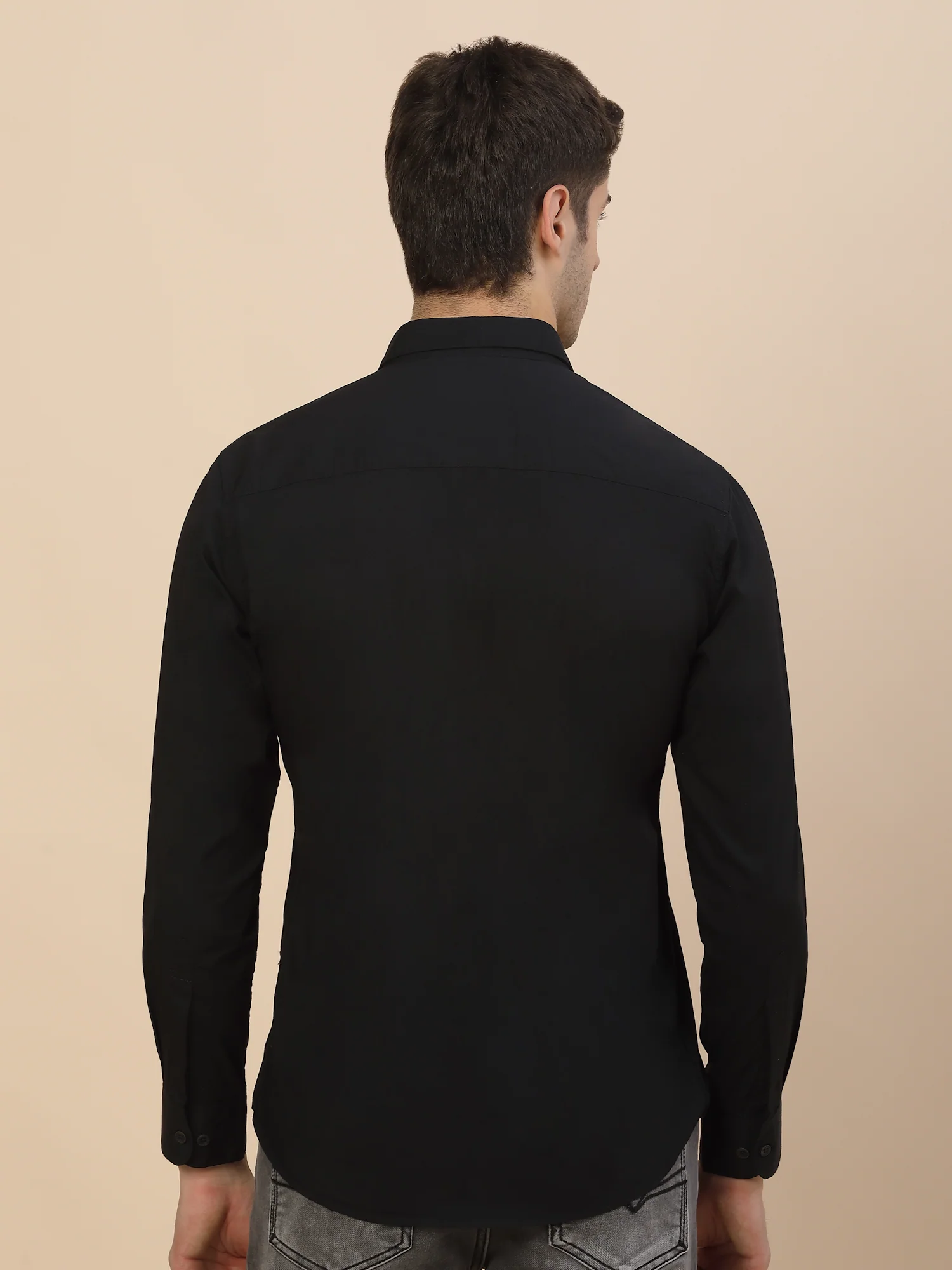 Casual Shirt for Men | Breathable & Soft with Color Fastness Regular Fit Spread Collar Neck Cotton Blend Fabric Solid Pattern - Image 8