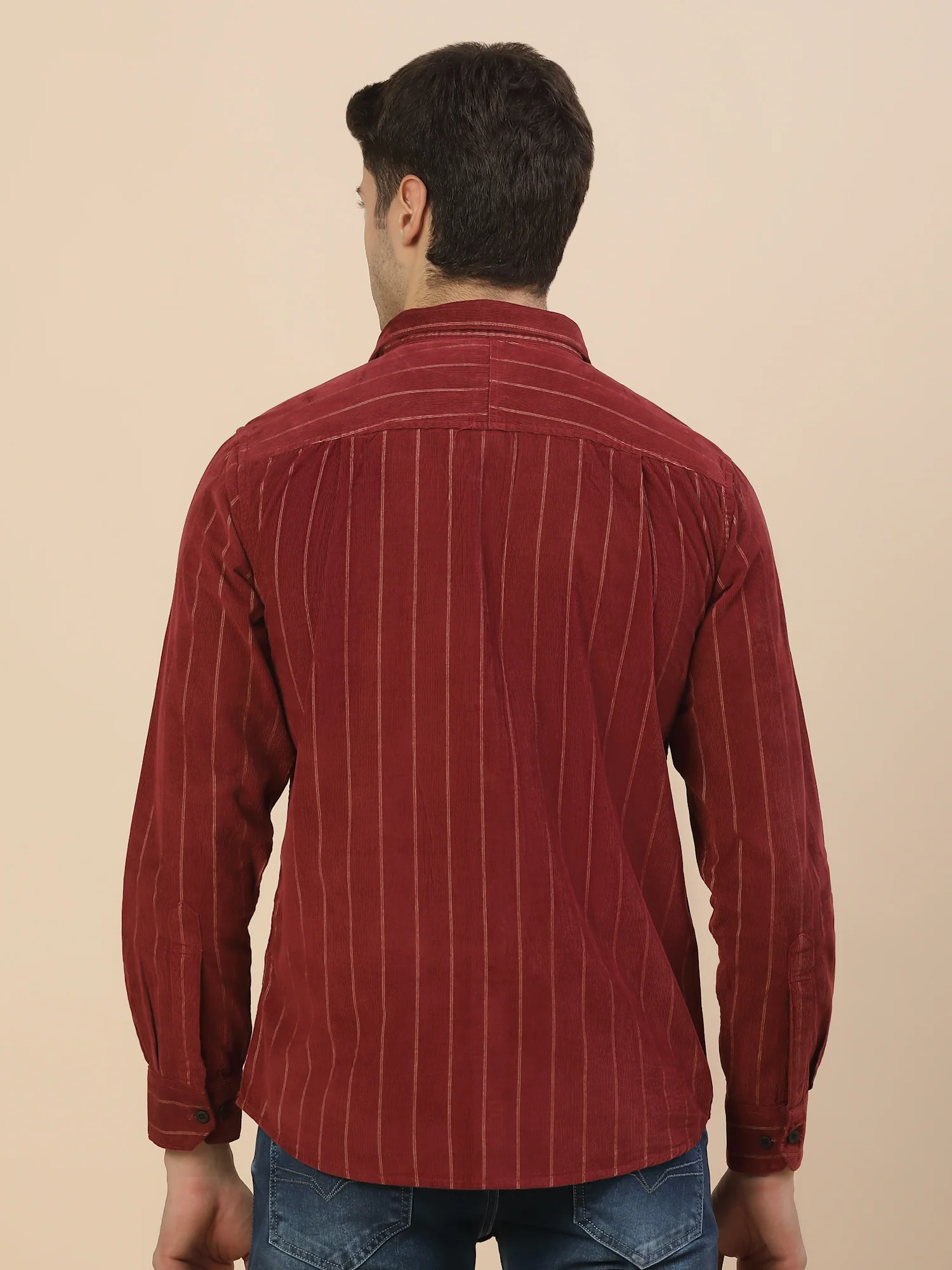 Casual Shirt for Men | Breathable & Soft with Color Fastness Regular Fit Spread Collar Neck Cotton (Courtary) Fabric Striped Pattern - Image 6