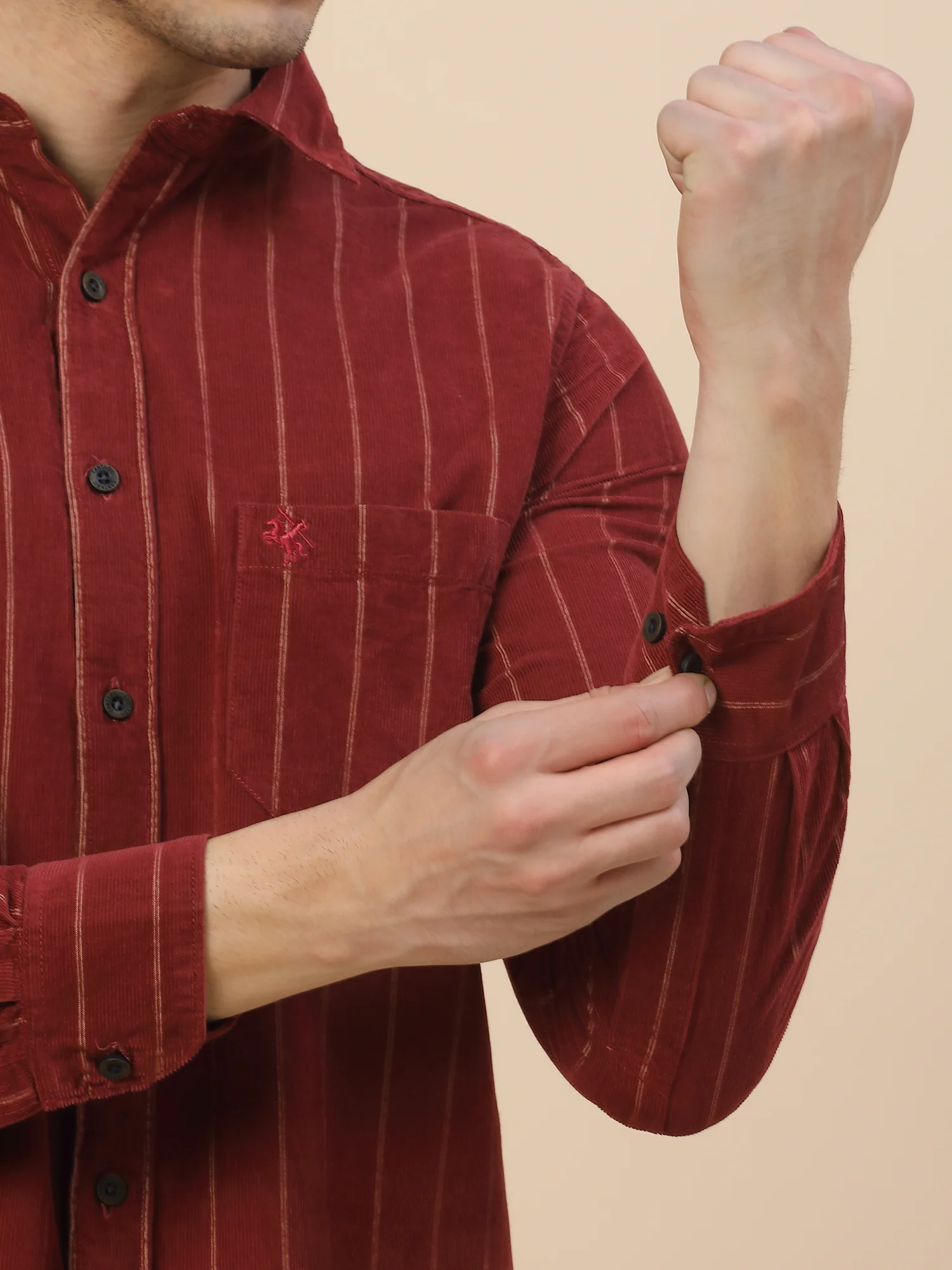 Casual Shirt for Men | Breathable & Soft with Color Fastness Regular Fit Spread Collar Neck Cotton (Courtary) Fabric Striped Pattern - Image 7