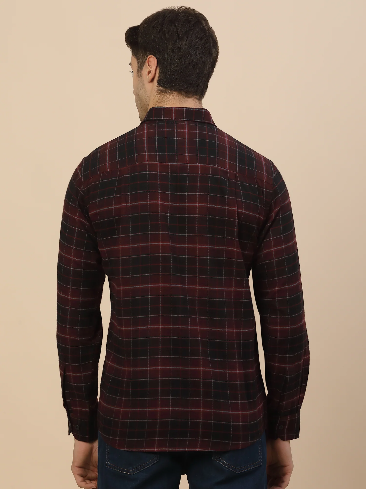 Casual Shirt for Men | Breathable & Soft with Color Fastness Regular Fit Spread Collar Neck Cotton Fabric Check Pattern - Image 6