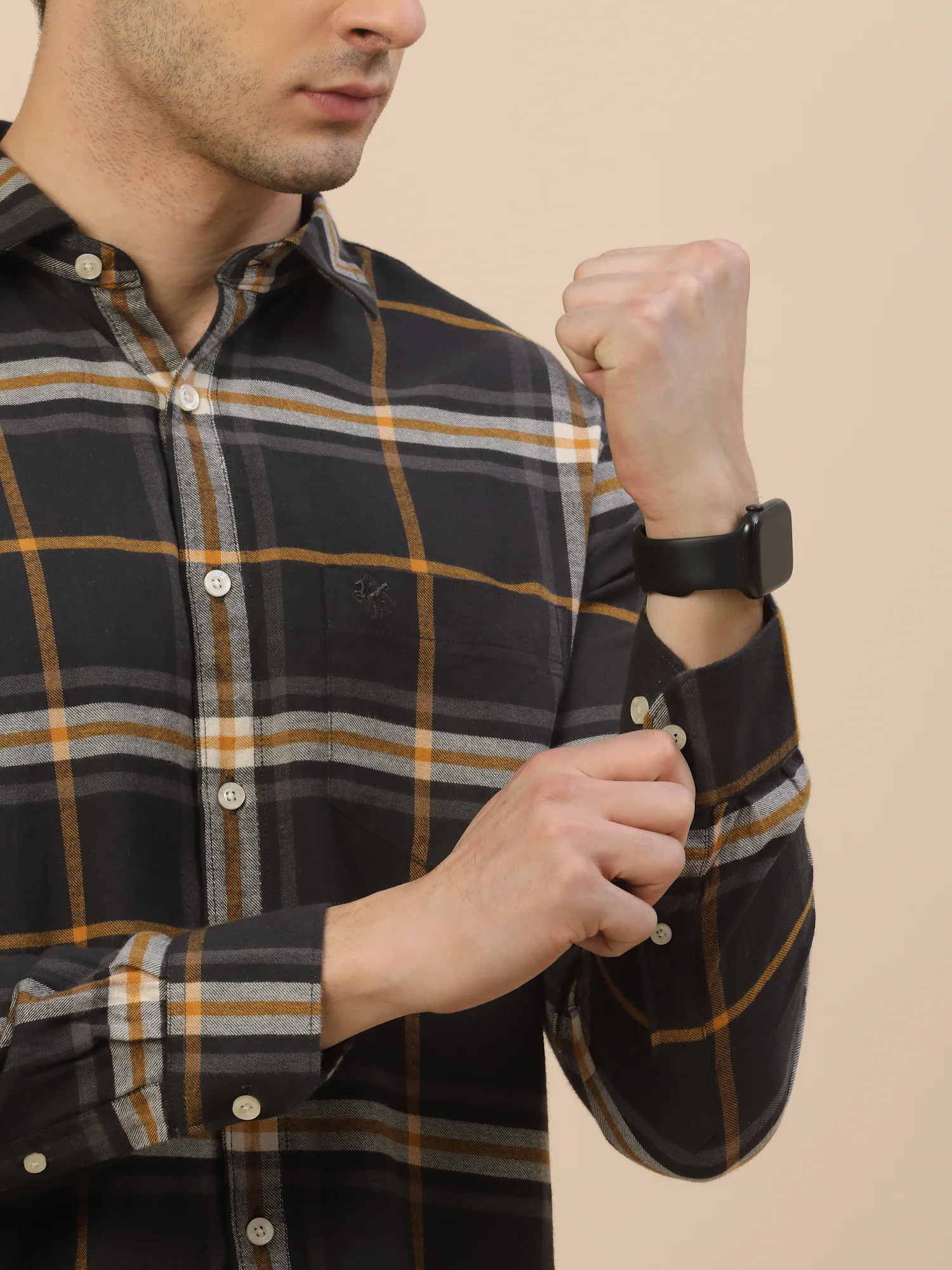 Casual Shirt for Men | Breathable & Soft with Color Fastness Regular Fit Spread Collar Neck Cotton Fabric Check Pattern - Image 7