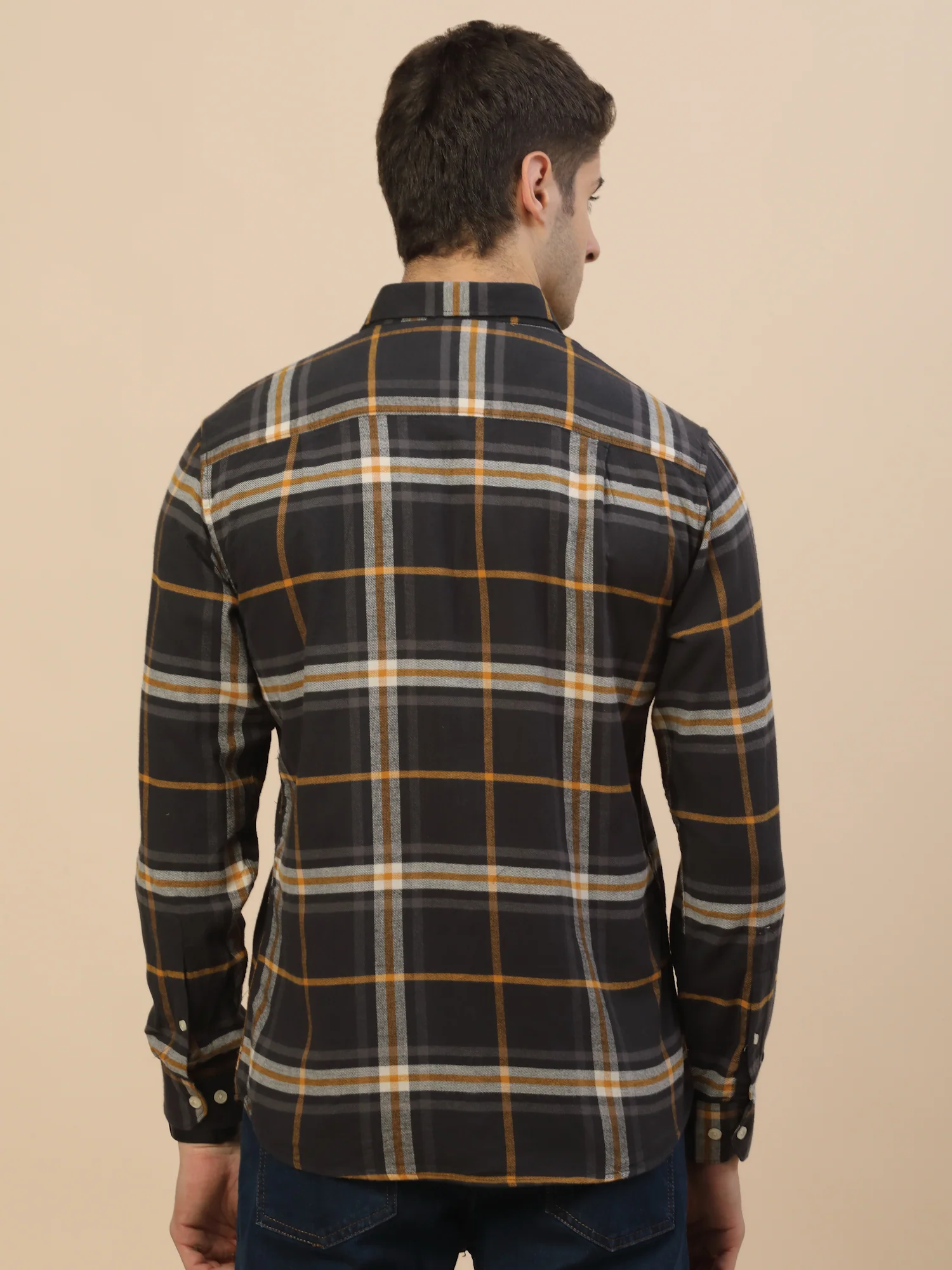 Casual Shirt for Men | Breathable & Soft with Color Fastness Regular Fit Spread Collar Neck Cotton Fabric Check Pattern - Image 8