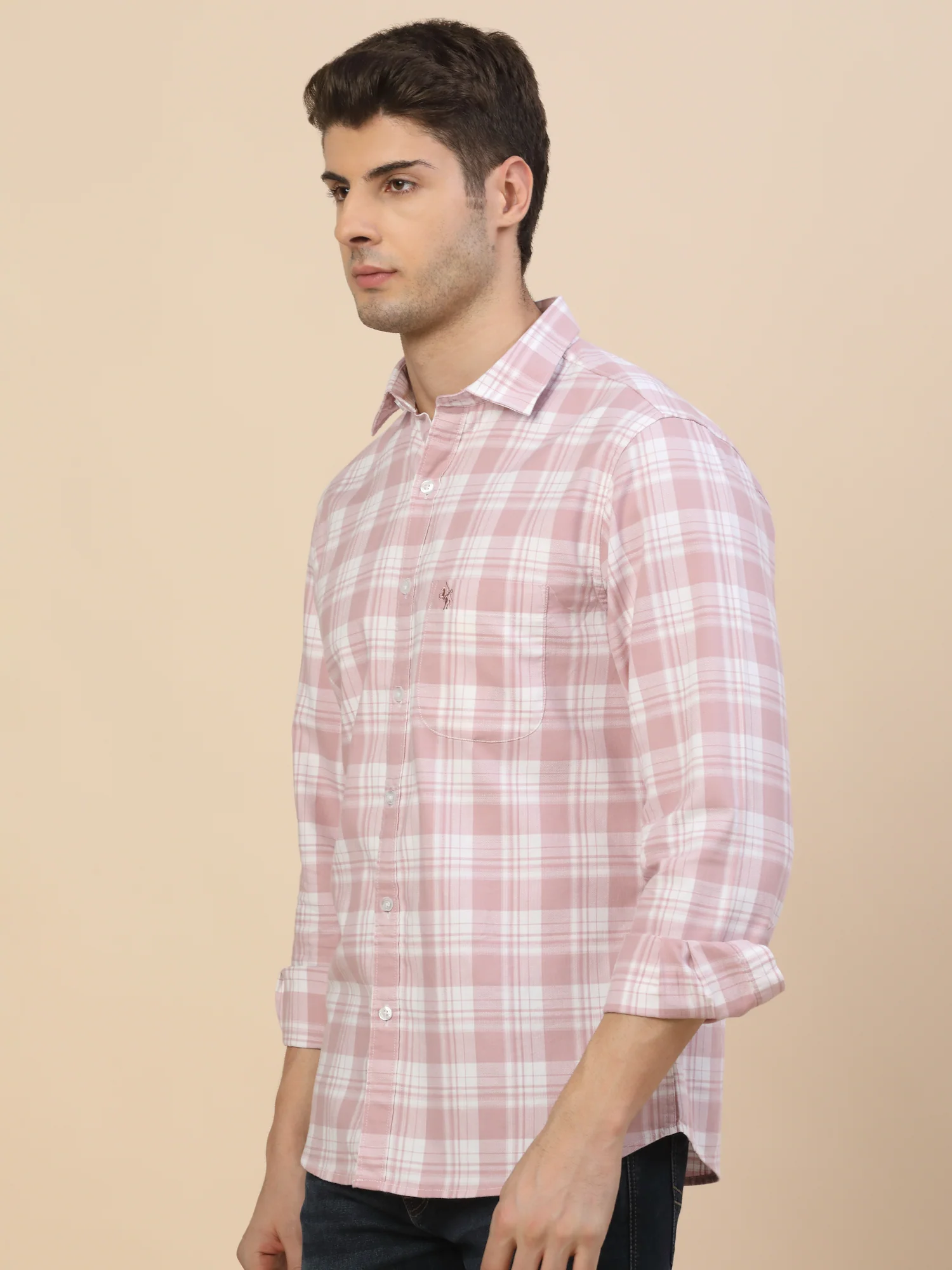 Casual Shirt for Men | Breathable & Soft with Color Fastness Regular Fit Spread Collar Neck Cotton Fabric Check Pattern - Image 2