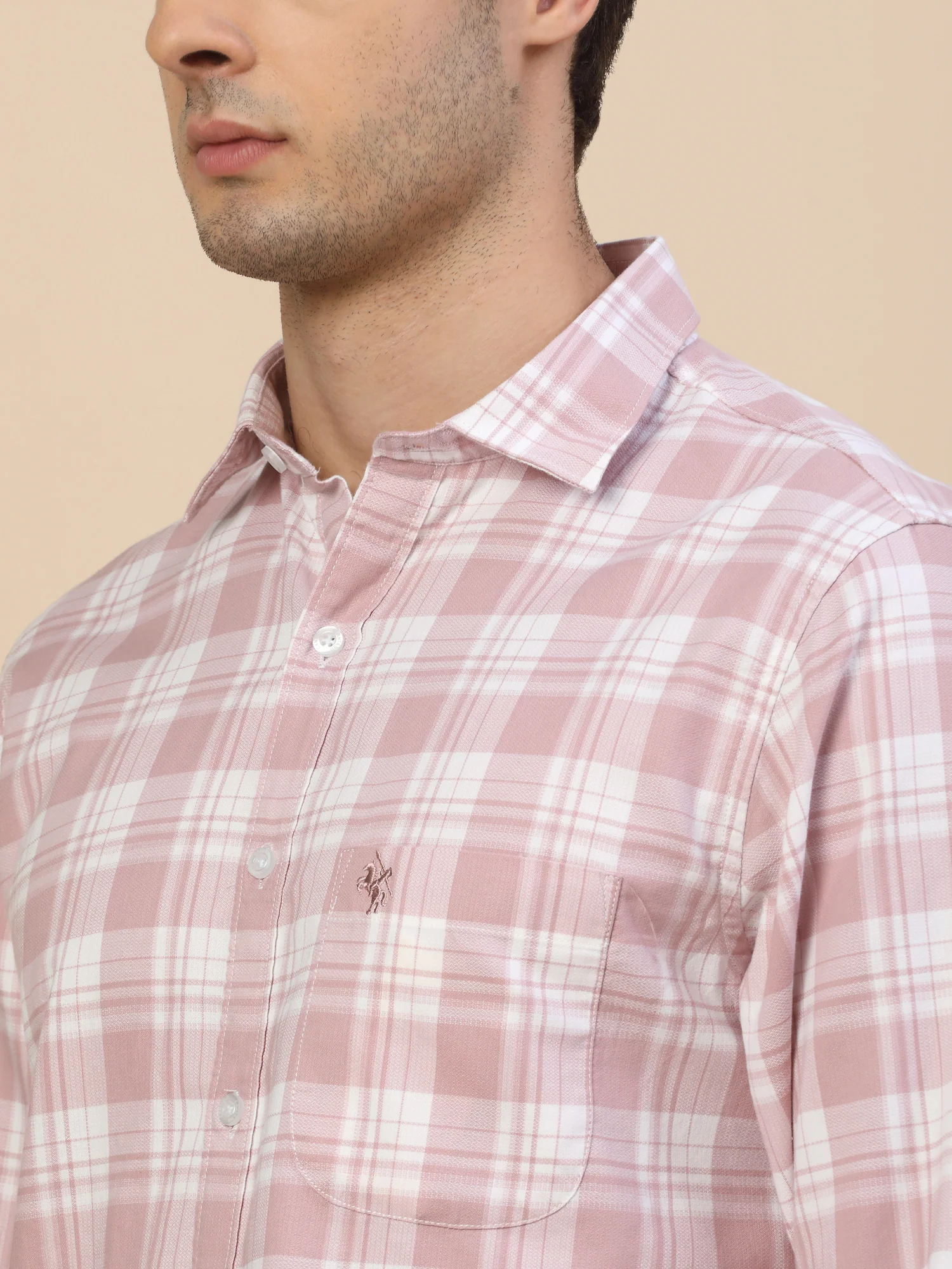 Casual Shirt for Men | Breathable & Soft with Color Fastness Regular Fit Spread Collar Neck Cotton Fabric Check Pattern - Image 4
