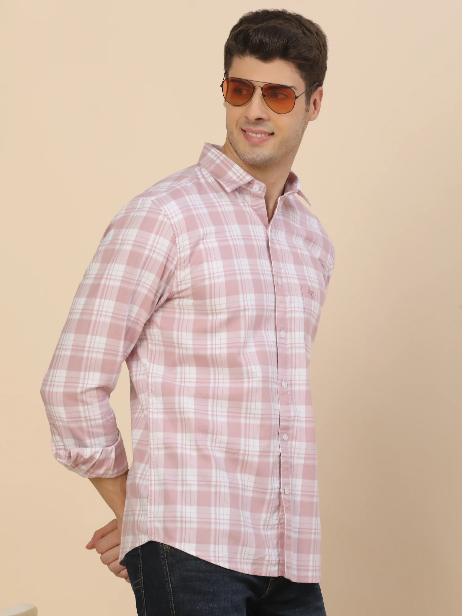 Casual Shirt for Men | Breathable & Soft with Color Fastness Regular Fit Spread Collar Neck Cotton Fabric Check Pattern - Image 6