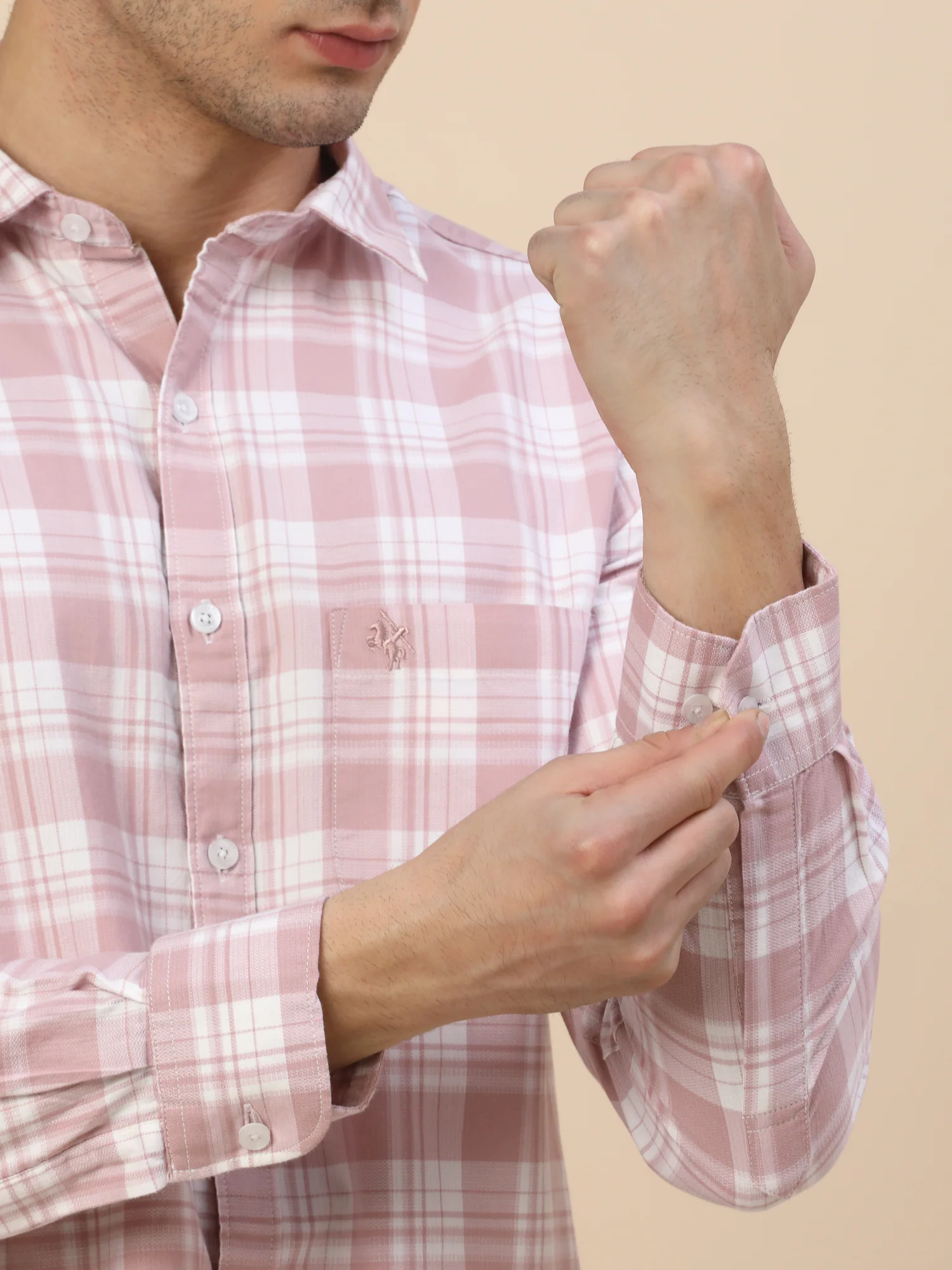 Casual Shirt for Men | Breathable & Soft with Color Fastness Regular Fit Spread Collar Neck Cotton Fabric Check Pattern - Image 7