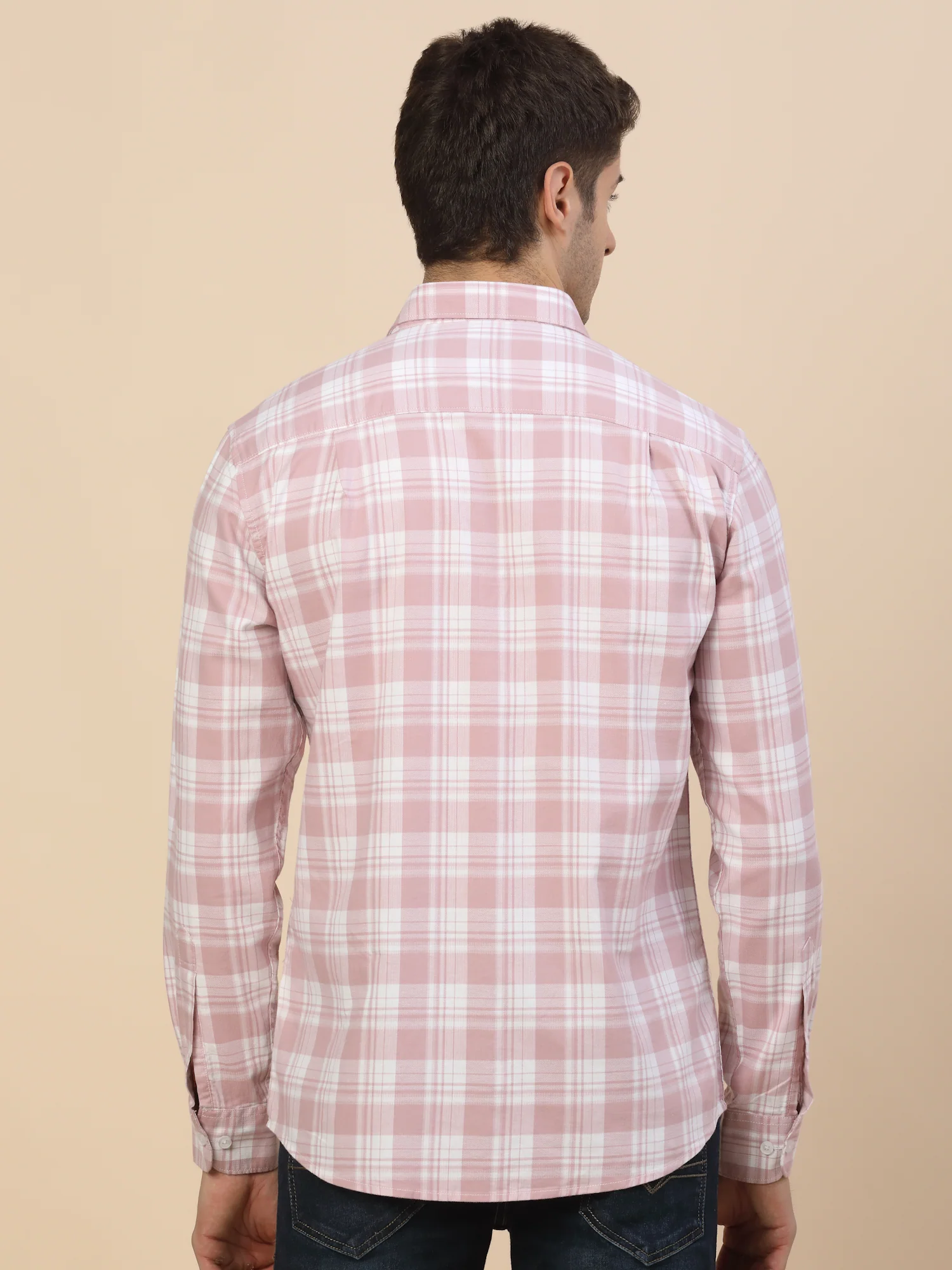 Casual Shirt for Men | Breathable & Soft with Color Fastness Regular Fit Spread Collar Neck Cotton Fabric Check Pattern - Image 8