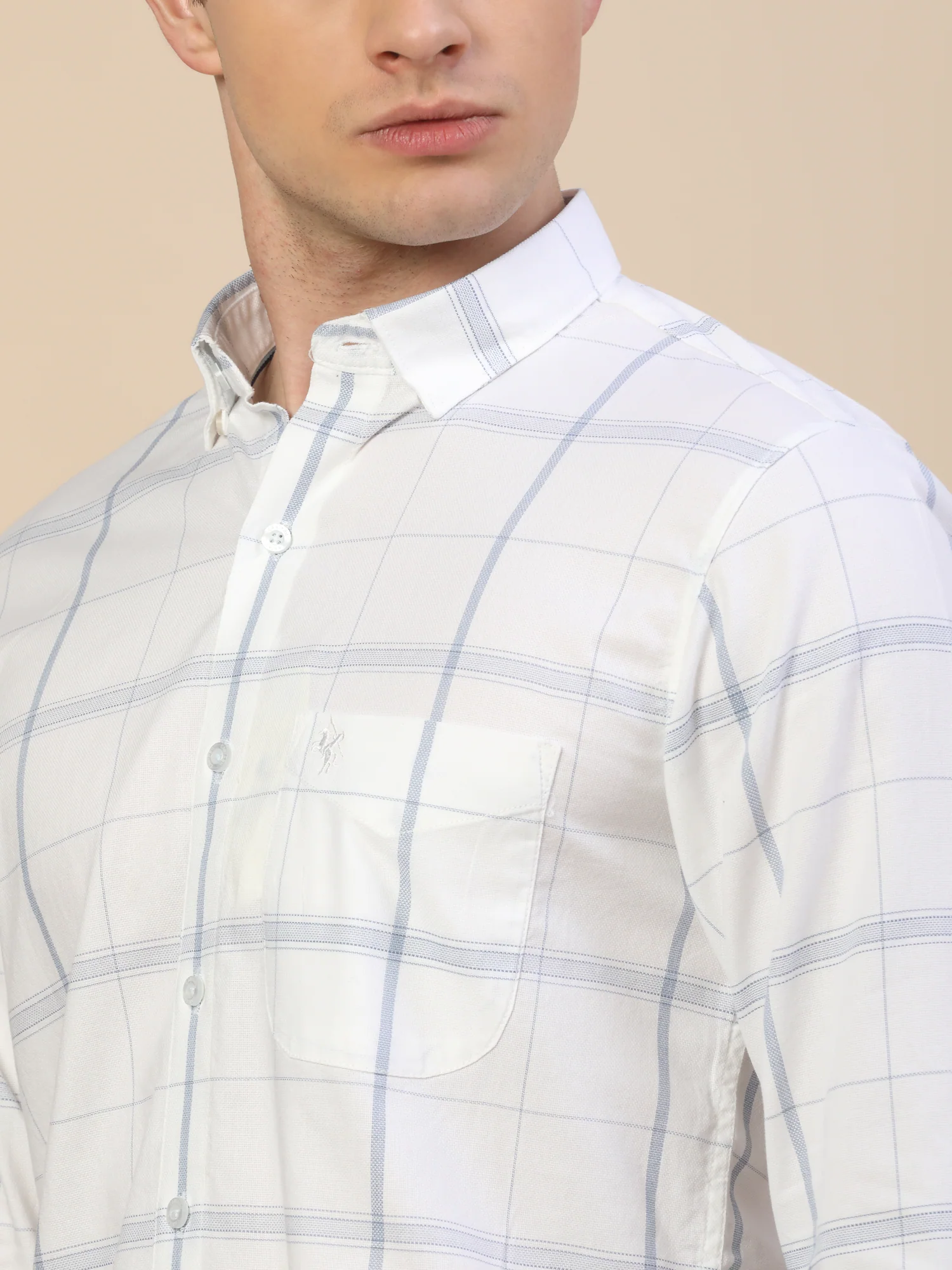 Casual Shirt for Men | Breathable & Soft with Color Fastness Regular Fit Spread Collar Neck Cotton Fabric Check Pattern - Image 5