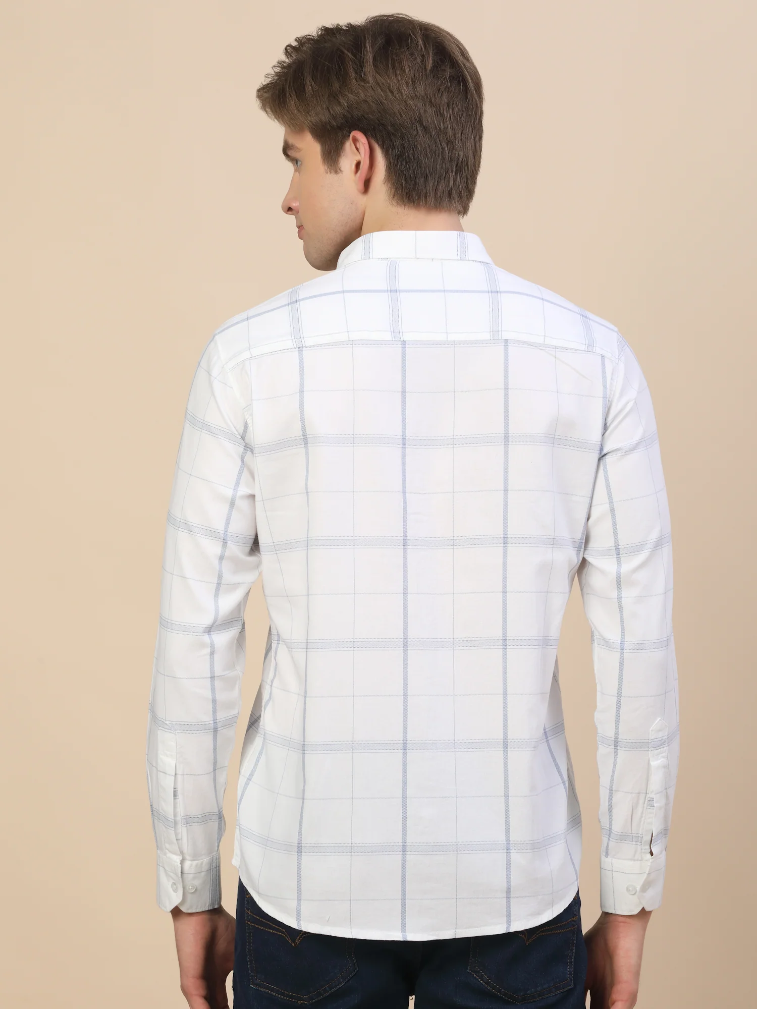 Casual Shirt for Men | Breathable & Soft with Color Fastness Regular Fit Spread Collar Neck Cotton Fabric Check Pattern - Image 7