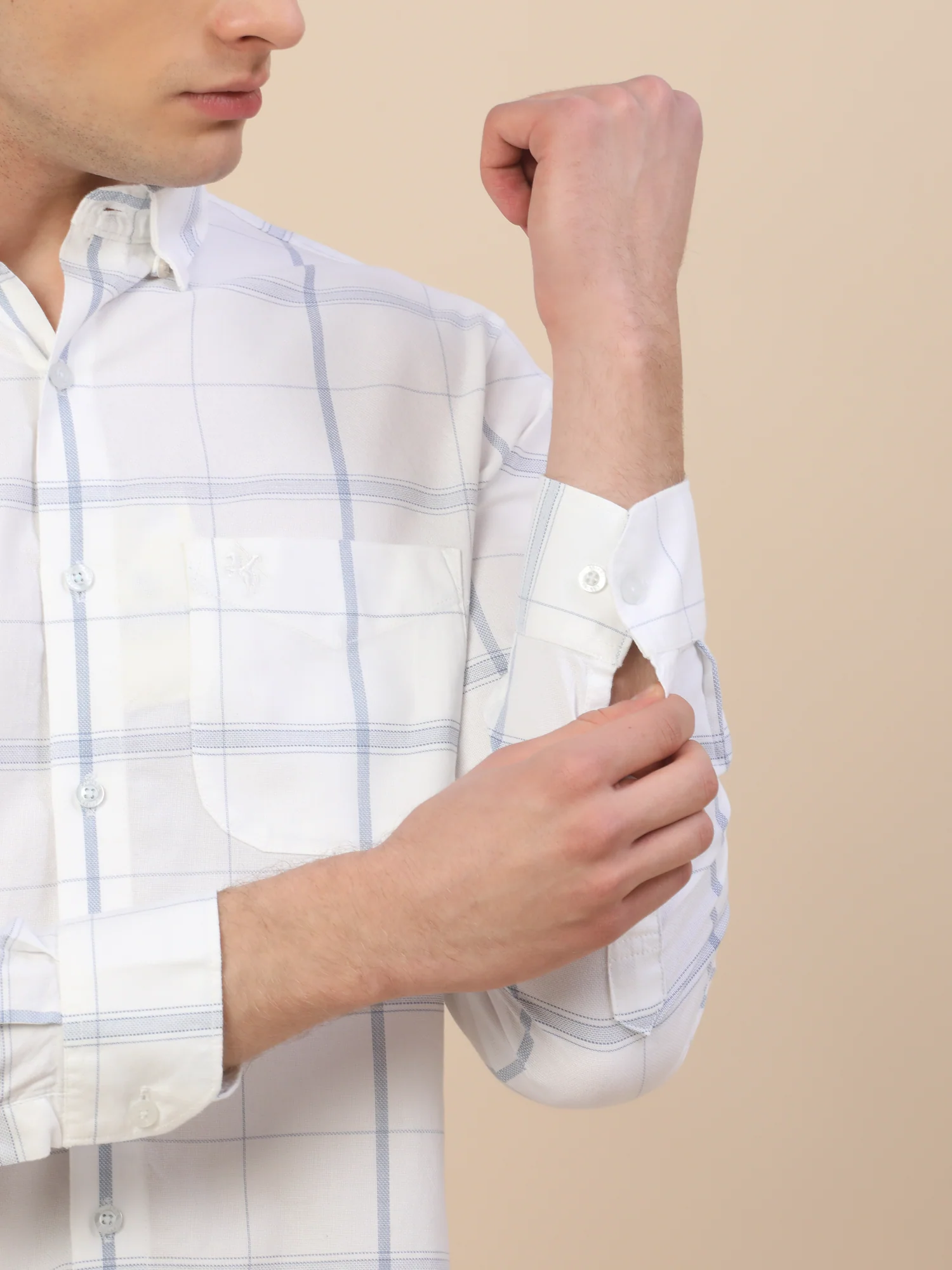 Casual Shirt for Men | Breathable & Soft with Color Fastness Regular Fit Spread Collar Neck Cotton Fabric Check Pattern - Image 8