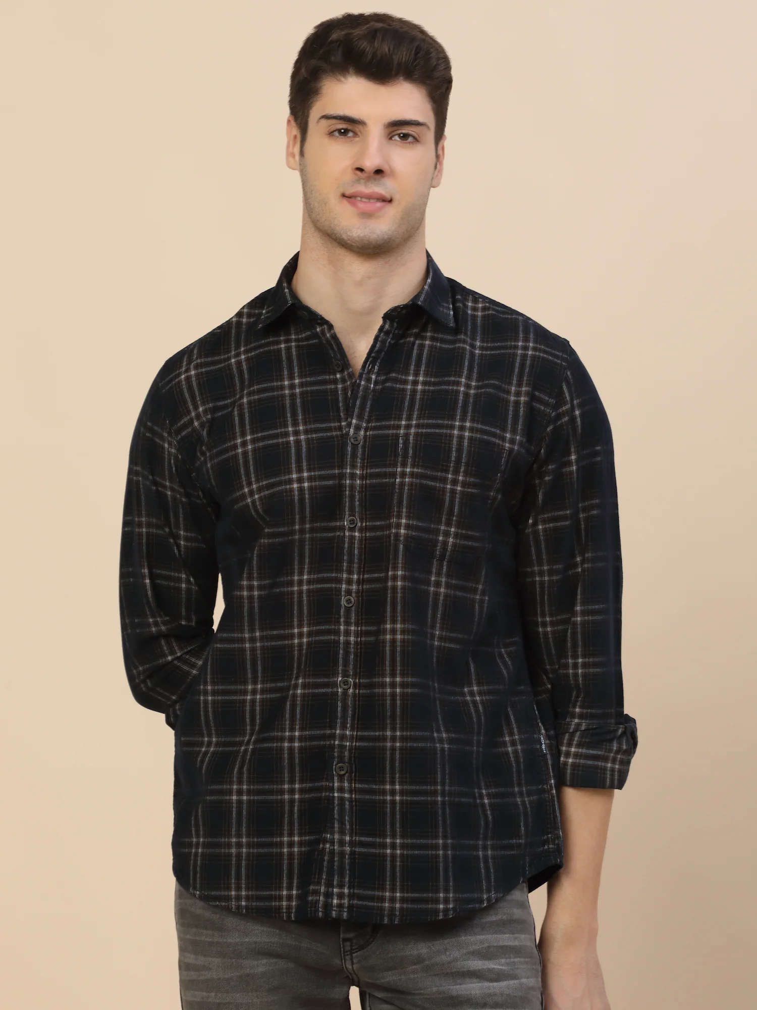 Casual Shirt for Men | Breathable & Soft with Color Fastness Regular Fit Spread Collar Neck Cotton Fabric Check Pattern - Image 2