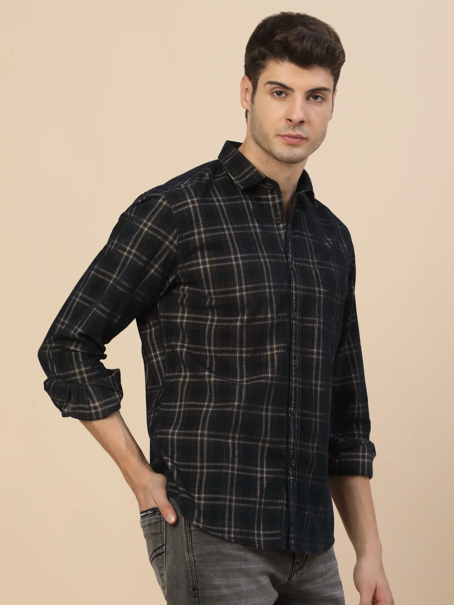 Casual Shirt for Men | Breathable & Soft with Color Fastness Regular Fit Spread Collar Neck Cotton Fabric Check Pattern - Image 4