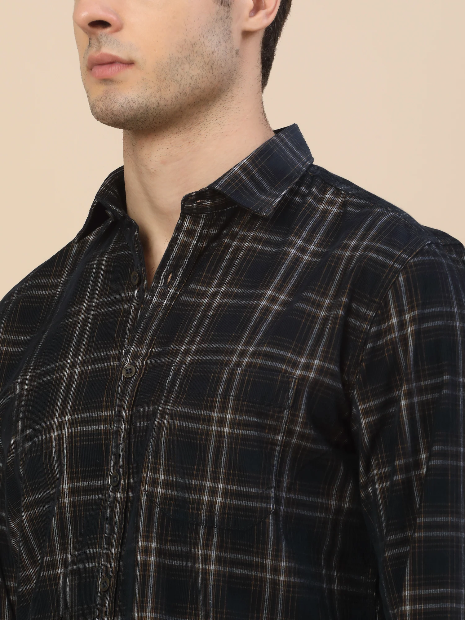 Casual Shirt for Men | Breathable & Soft with Color Fastness Regular Fit Spread Collar Neck Cotton Fabric Check Pattern - Image 5