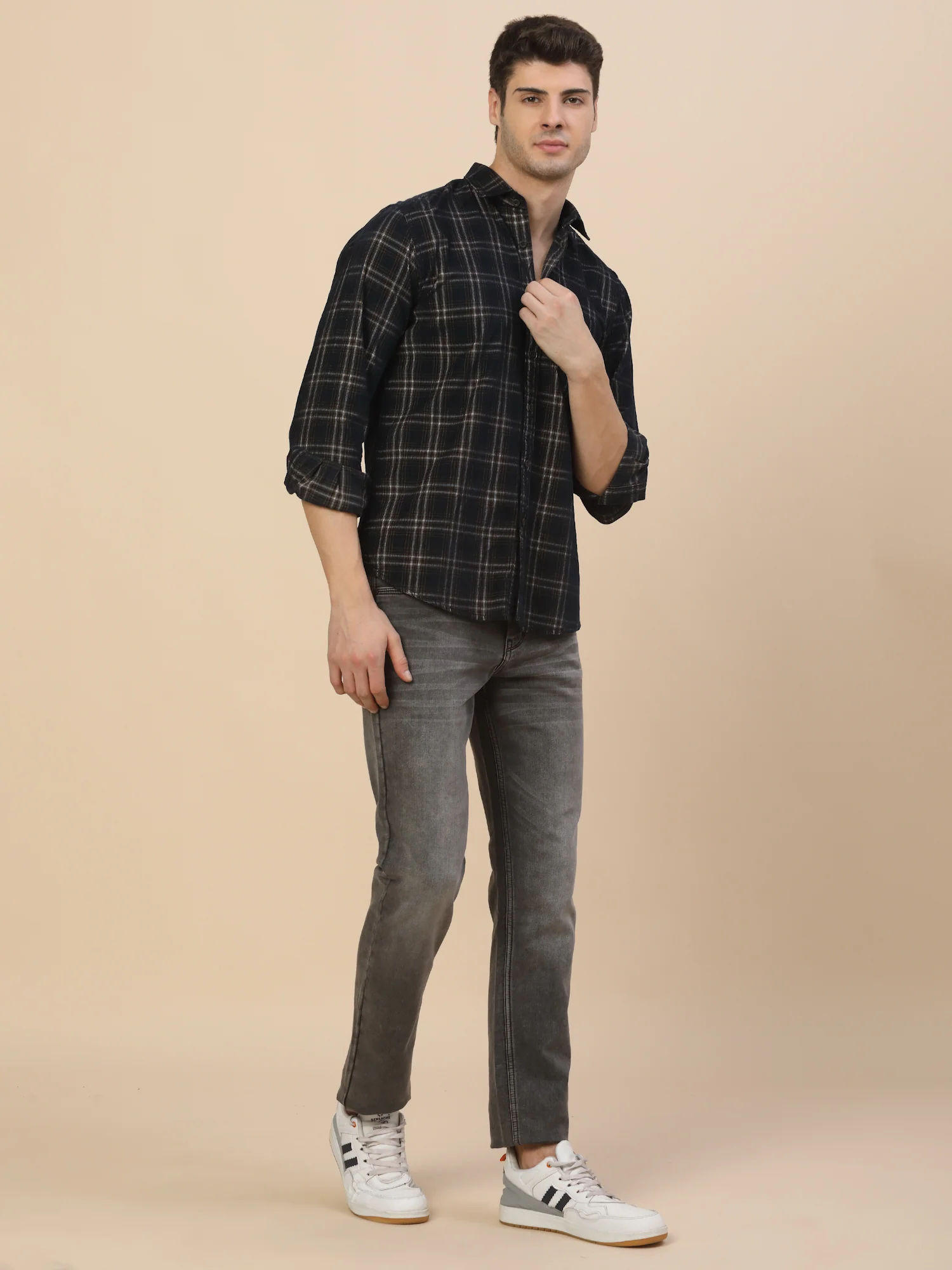 Casual Shirt for Men | Breathable & Soft with Color Fastness Regular Fit Spread Collar Neck Cotton Fabric Check Pattern - Image 6