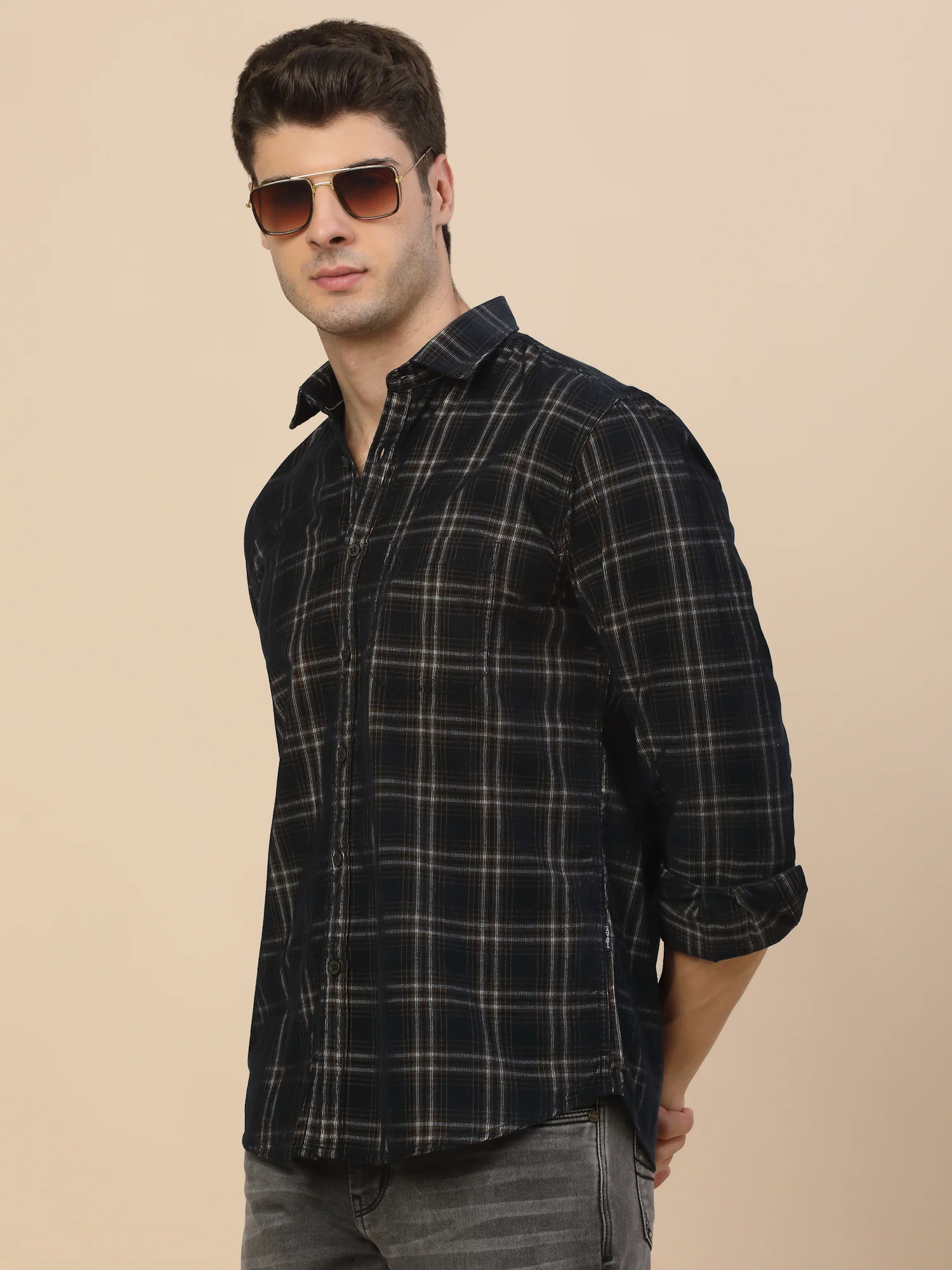 Casual Shirt for Men | Breathable & Soft with Color Fastness Regular Fit Spread Collar Neck Cotton Fabric Check Pattern - Image 9