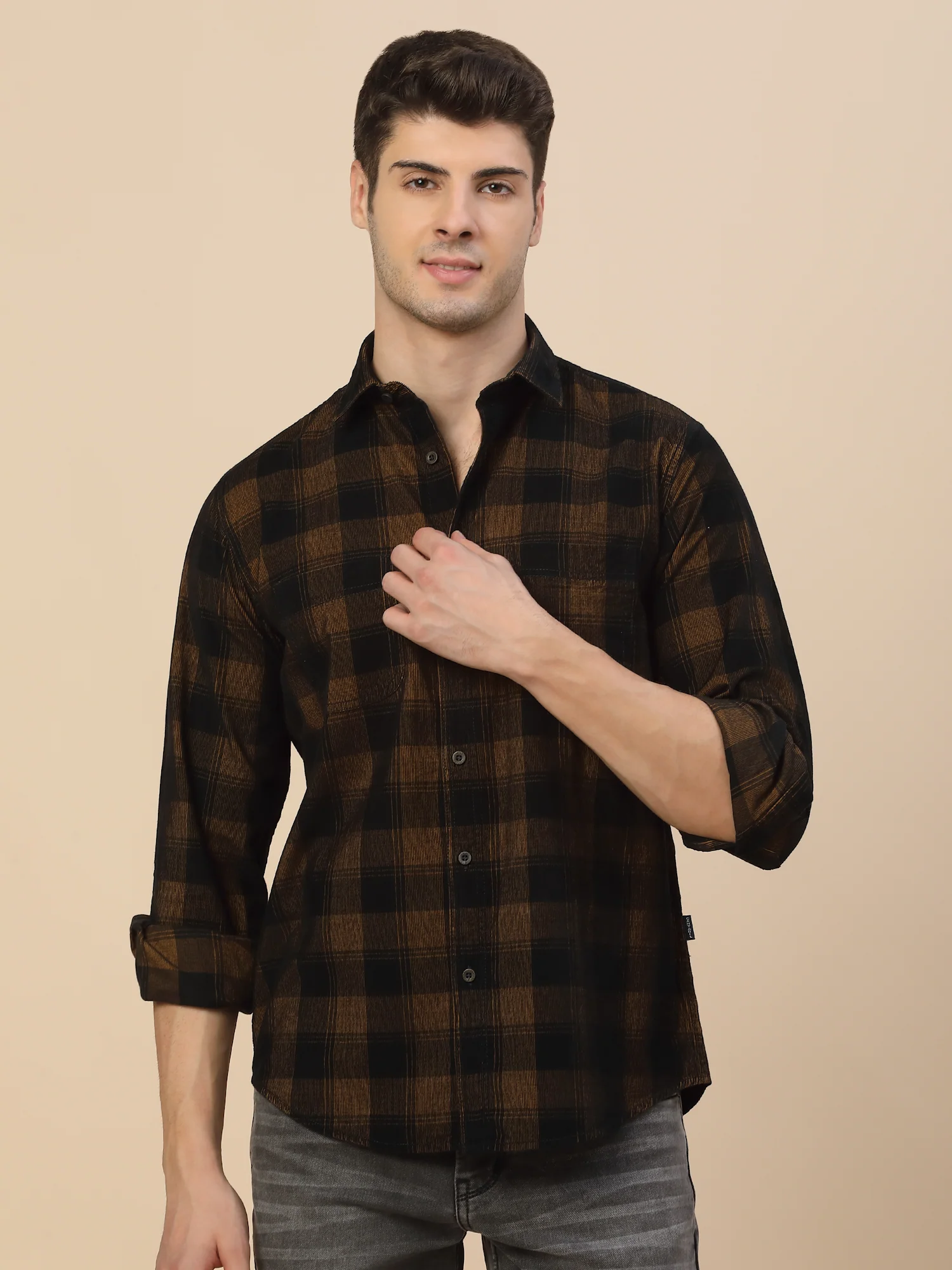 Casual Shirt for Men | Breathable & Soft with Color Fastness Regular Fit Spread Collar Neck Cotton Fabric Check Pattern - Image 2