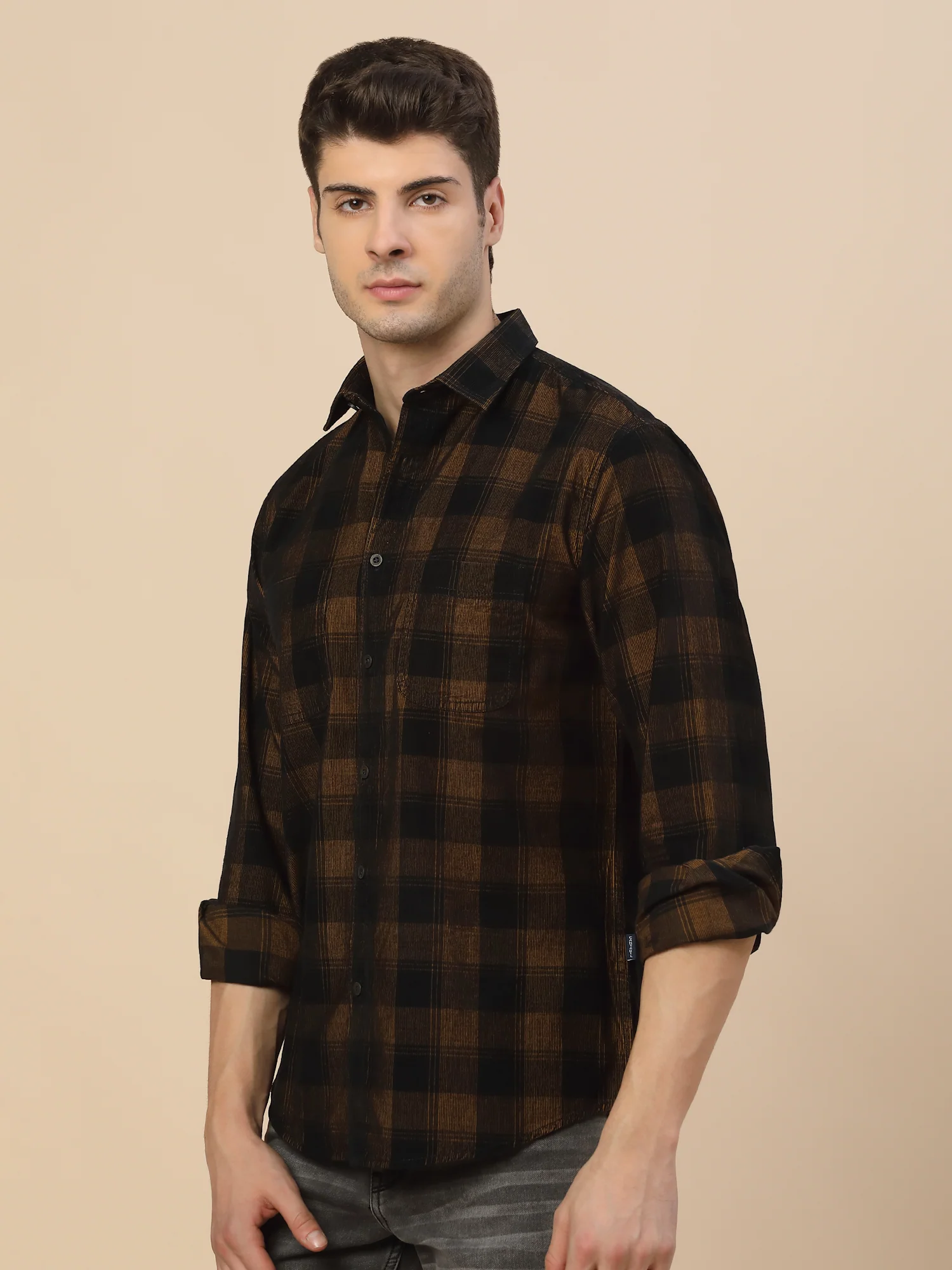 Casual Shirt for Men | Breathable & Soft with Color Fastness Regular Fit Spread Collar Neck Cotton Fabric Check Pattern - Image 3