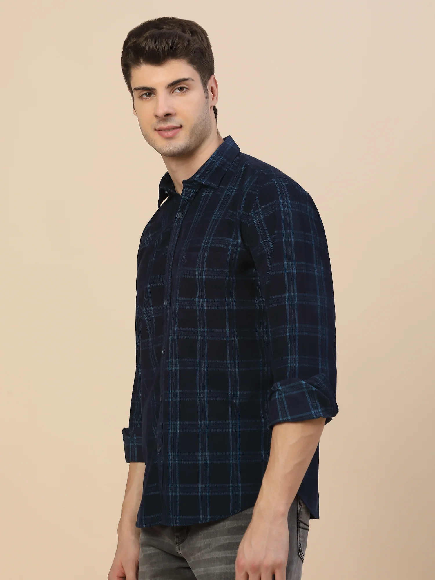 Casual Shirt for Men | Breathable & Soft with Color Fastness Regular Fit Spread Collar Neck Cotton Fabric Check Pattern - Image 4