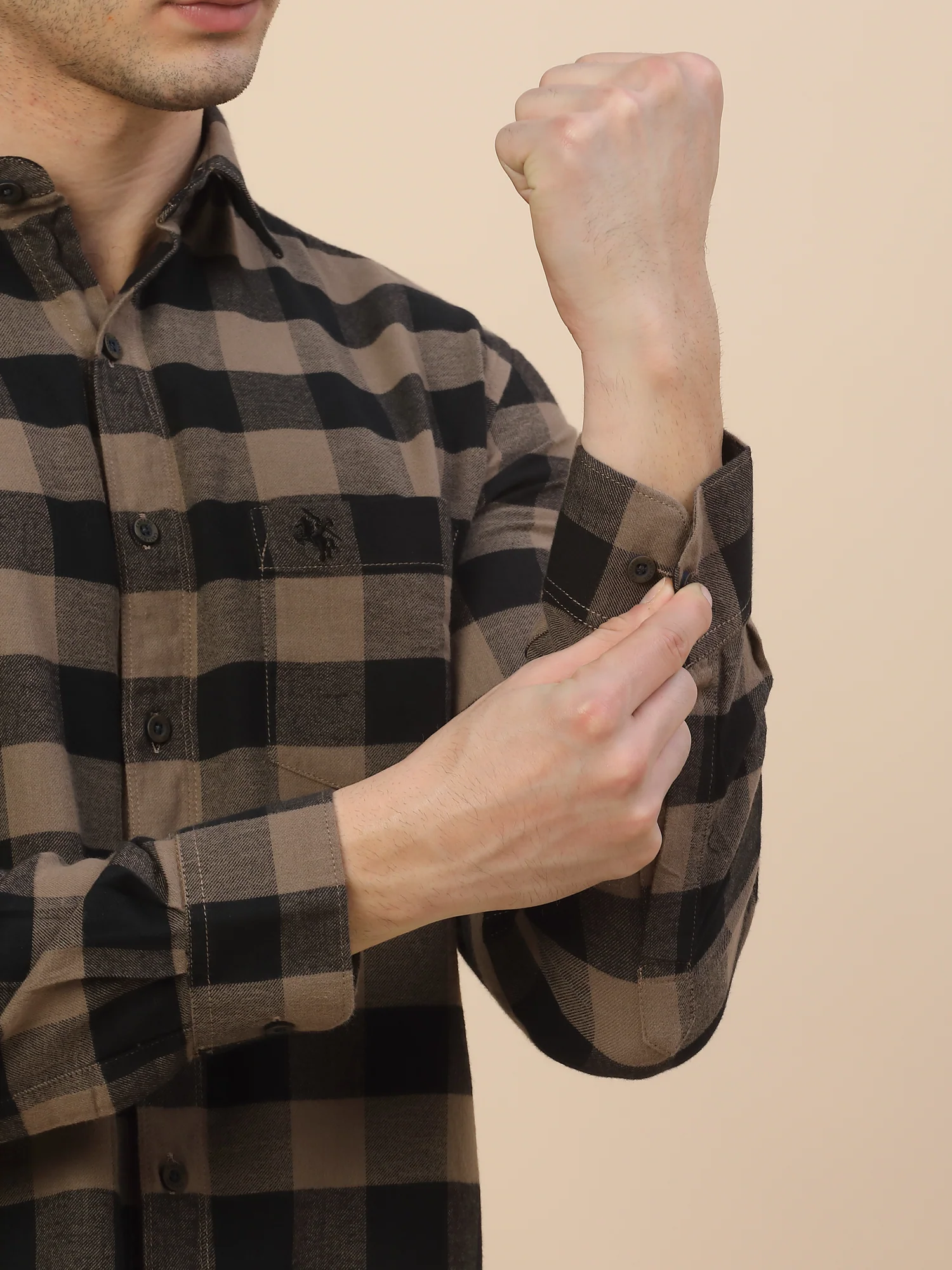 Casual Shirt for Men | Breathable & Soft with Color Fastness Regular Fit Spread Collar Neck Cotton Fabric Check Pattern - Image 6