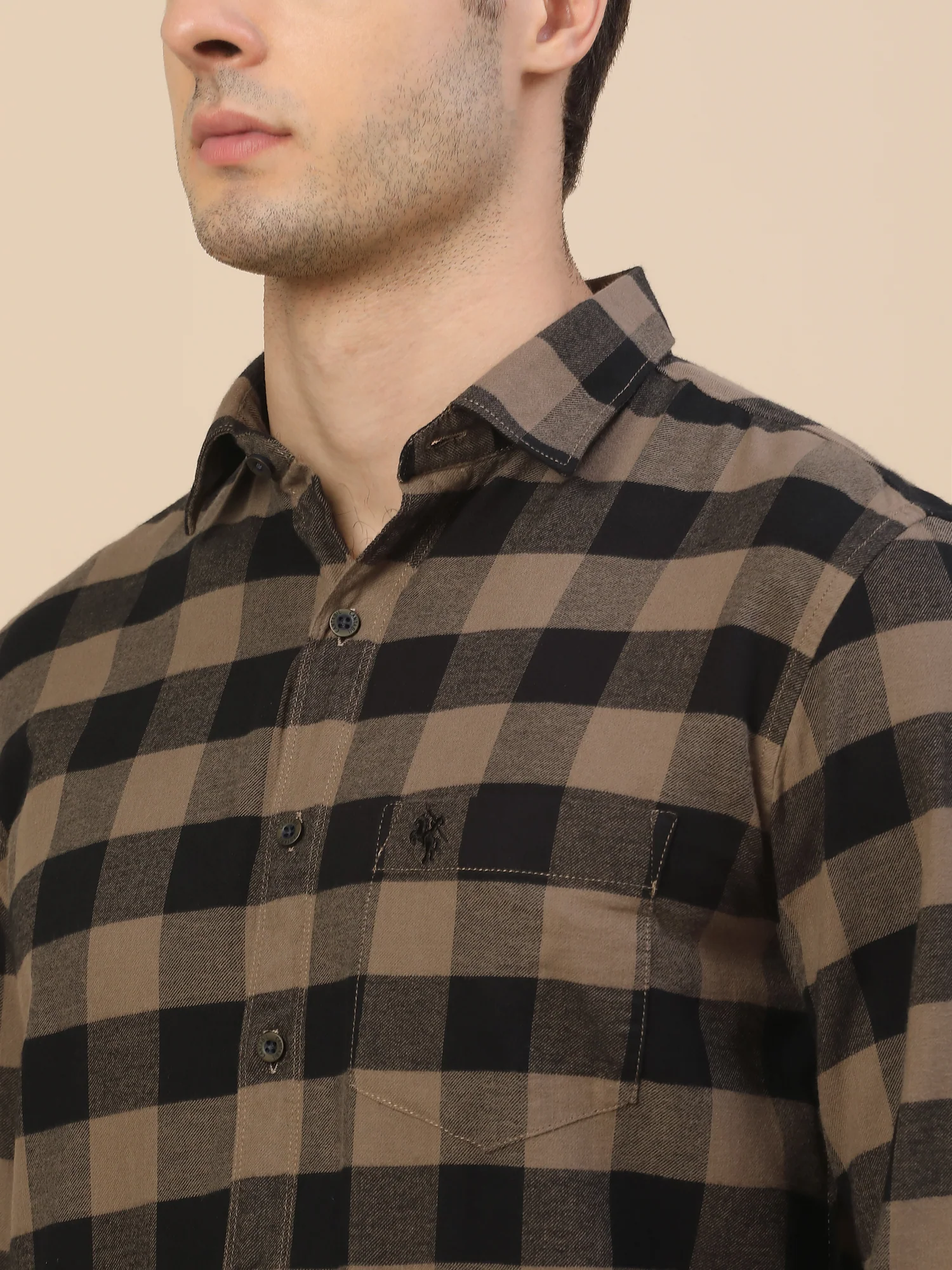 Casual Shirt for Men | Breathable & Soft with Color Fastness Regular Fit Spread Collar Neck Cotton Fabric Check Pattern - Image 7