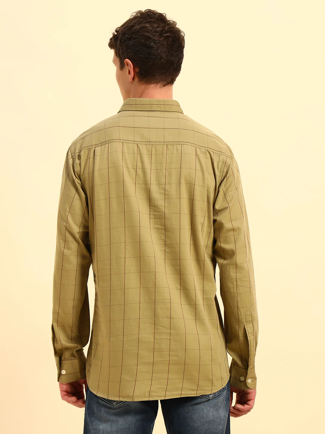 Casual Shirt for Men | Breathable & Soft with Color Fastness Regular Fit Spread Collar Neck Cotton Fabric Checkered Pattern - Image 7