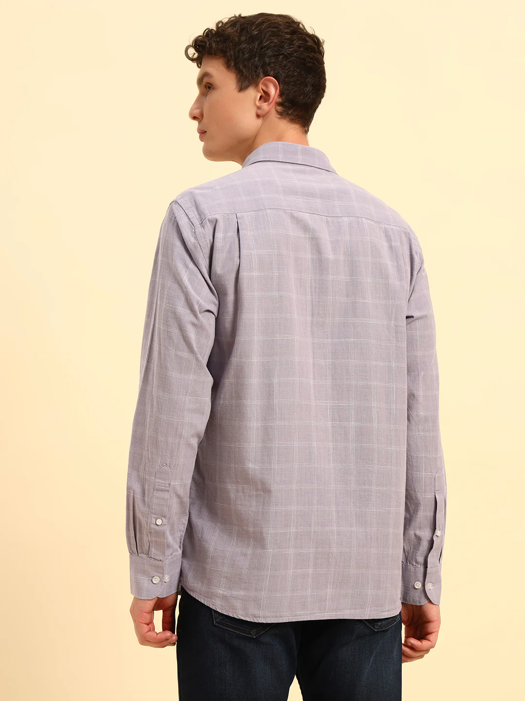Casual Shirt for Men | Breathable & Soft with Color Fastness Regular Fit Spread Collar Neck Cotton Fabric Checkered Pattern - Image 7