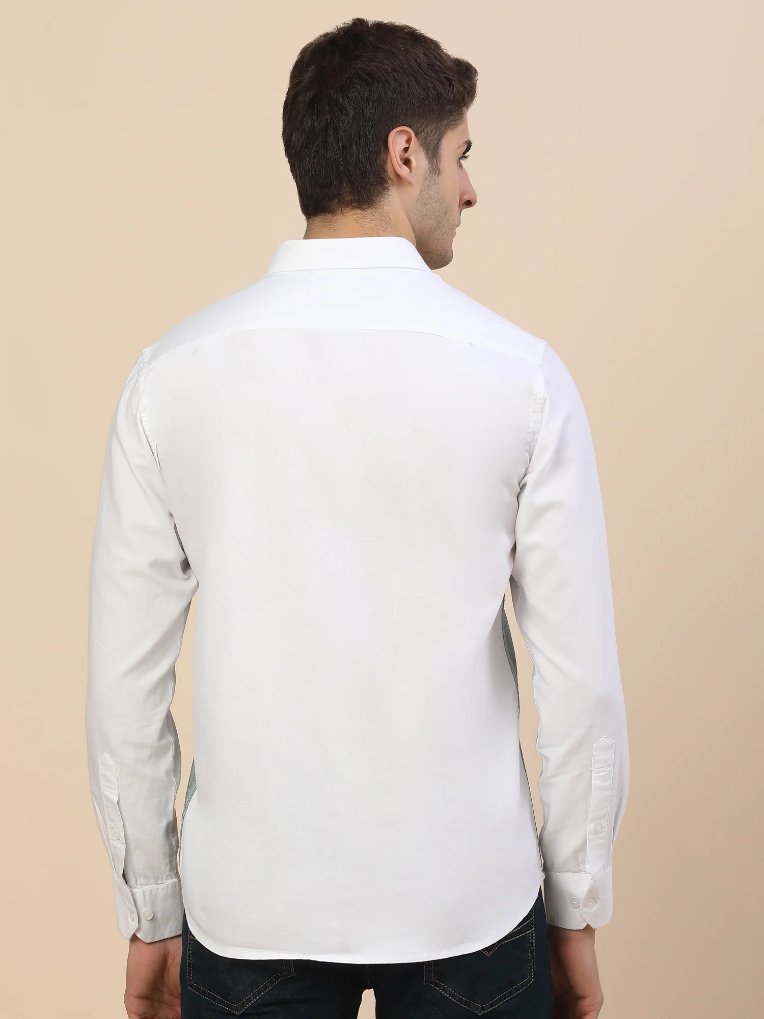 Casual Shirt for Men | Breathable & Soft with Color Fastness Regular Fit Spread Collar Neck Cotton Fabric Colour Block Pattern - Image 6