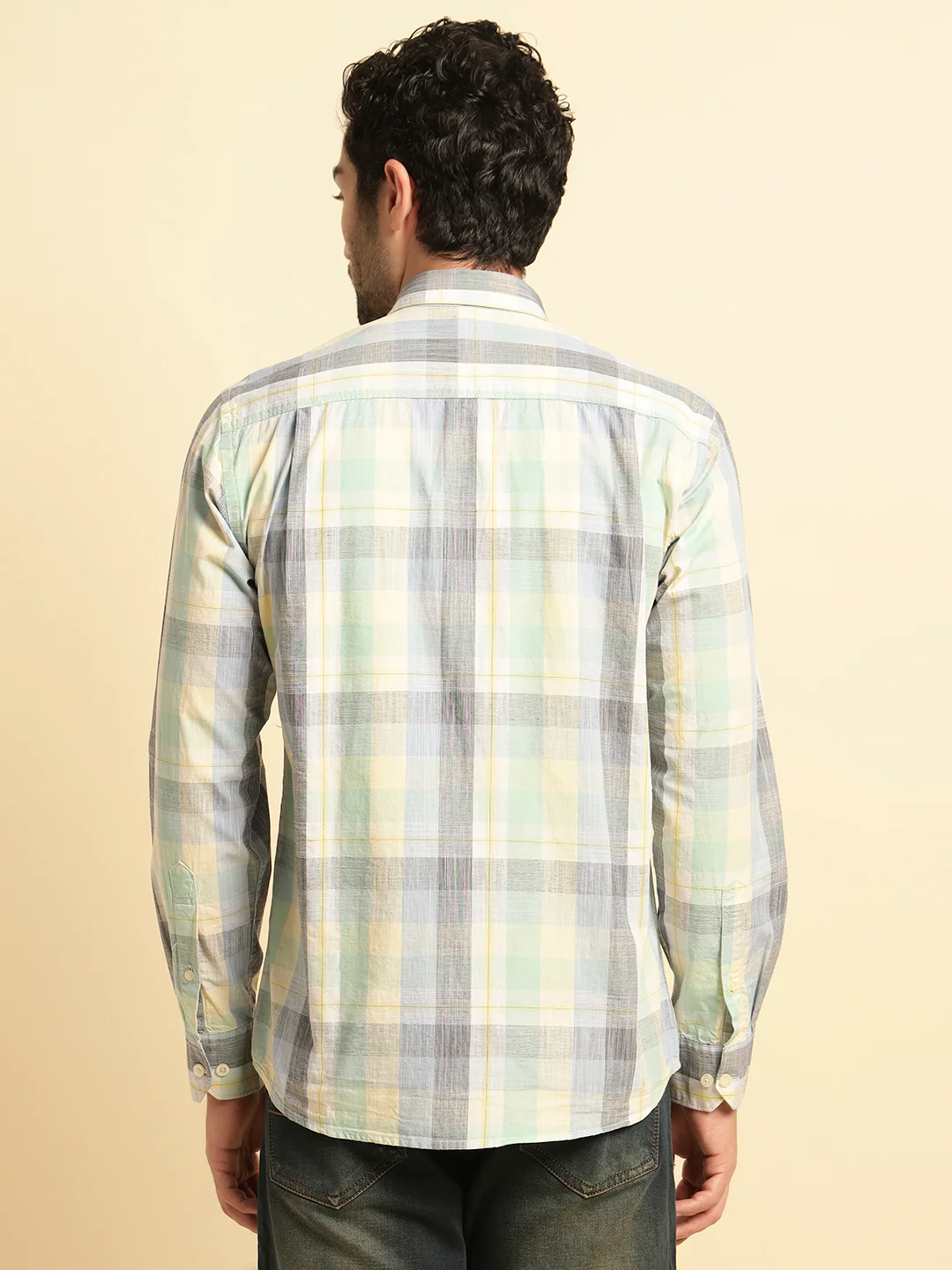 Casual Shirt for Men | Breathable & Soft with Color Fastness Regular Fit Spread Collar Neck Cotton Fabric Checkered Pattern - Image 6