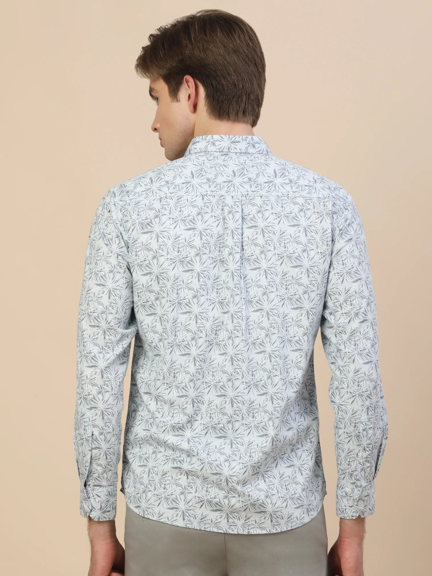 Casual Shirt for Men | Breathable & Soft with Color Fastness Regular Fit Spread Collar Neck Cotton Fabric Printed Pattern - Image 8