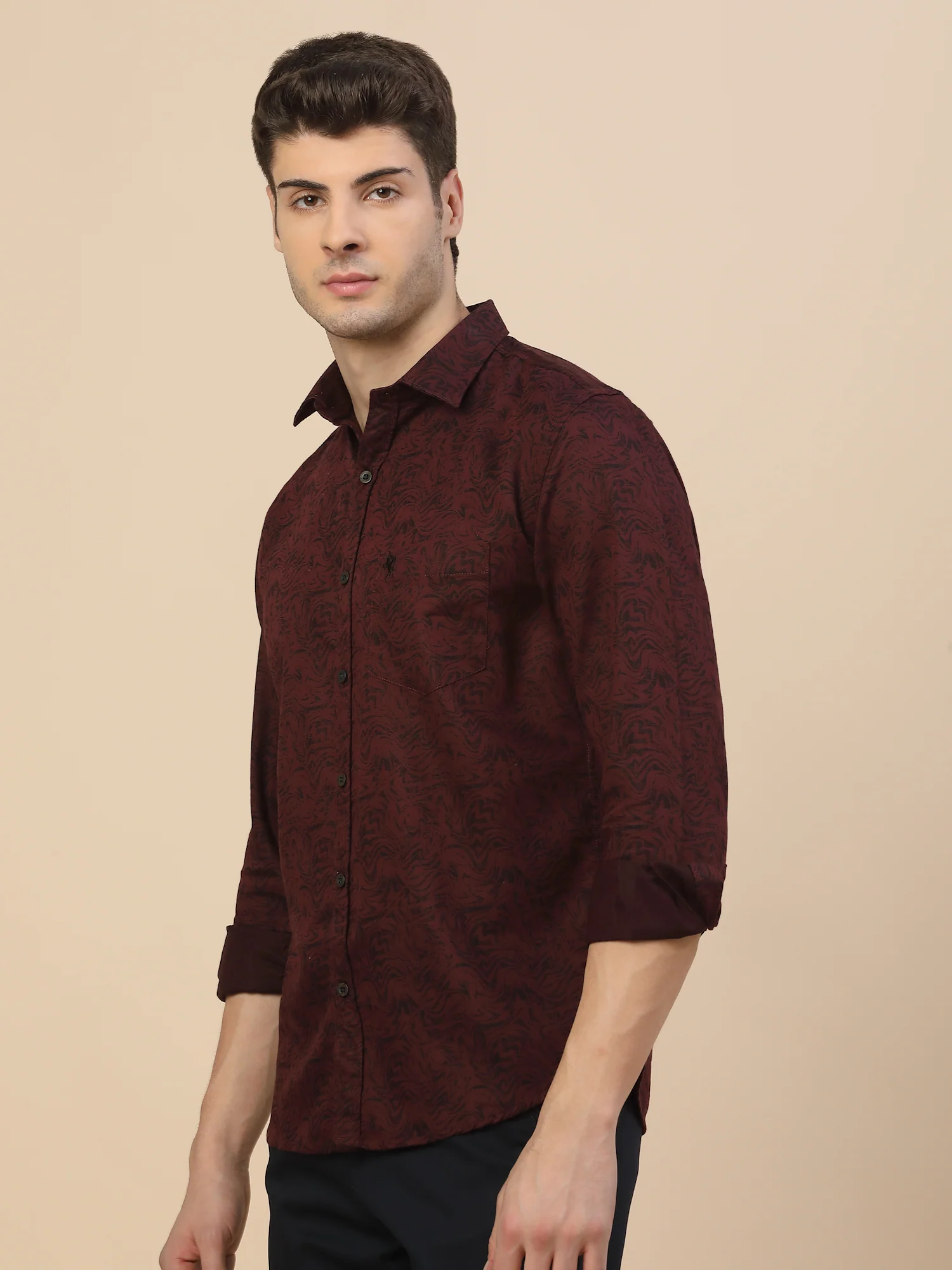 Casual Shirt for Men | Breathable & Soft with Color Fastness Regular Fit Spread Collar Neck Cotton Fabric Printed Pattern - Image 2