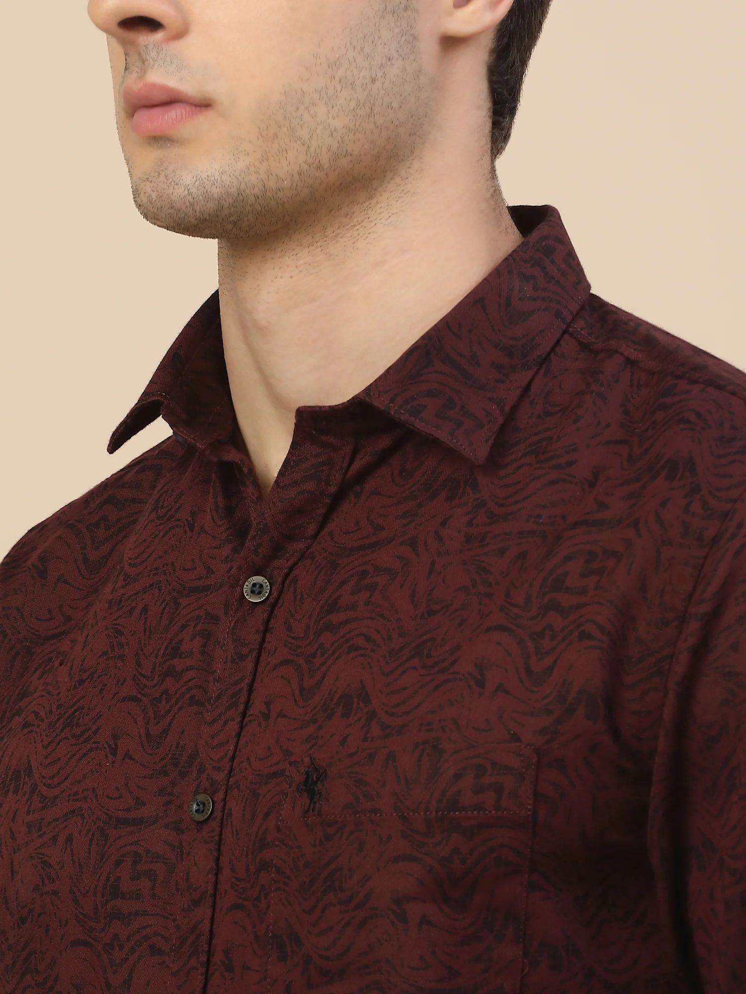 Casual Shirt for Men | Breathable & Soft with Color Fastness Regular Fit Spread Collar Neck Cotton Fabric Printed Pattern - Image 4