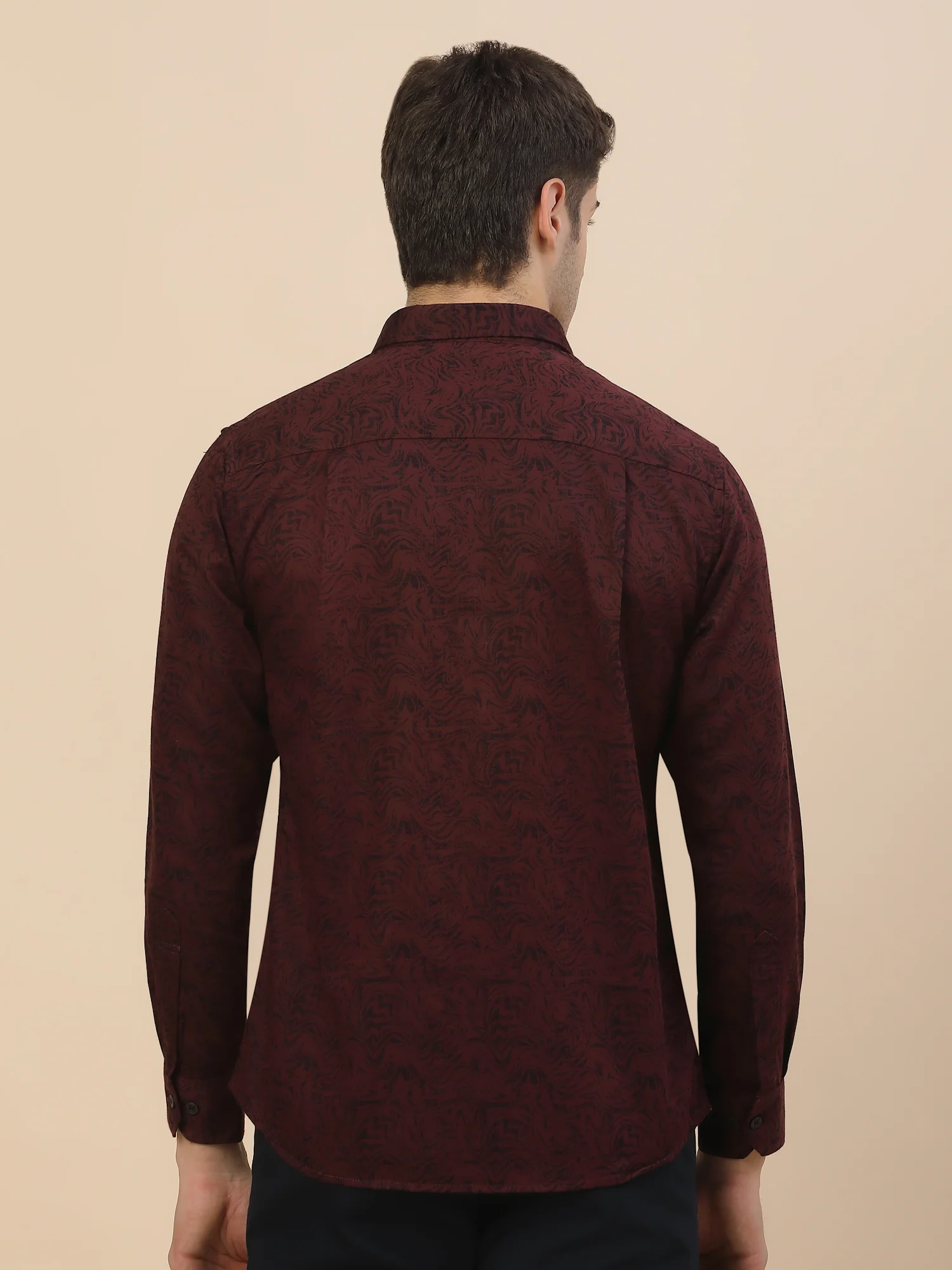 Casual Shirt for Men | Breathable & Soft with Color Fastness Regular Fit Spread Collar Neck Cotton Fabric Printed Pattern - Image 6