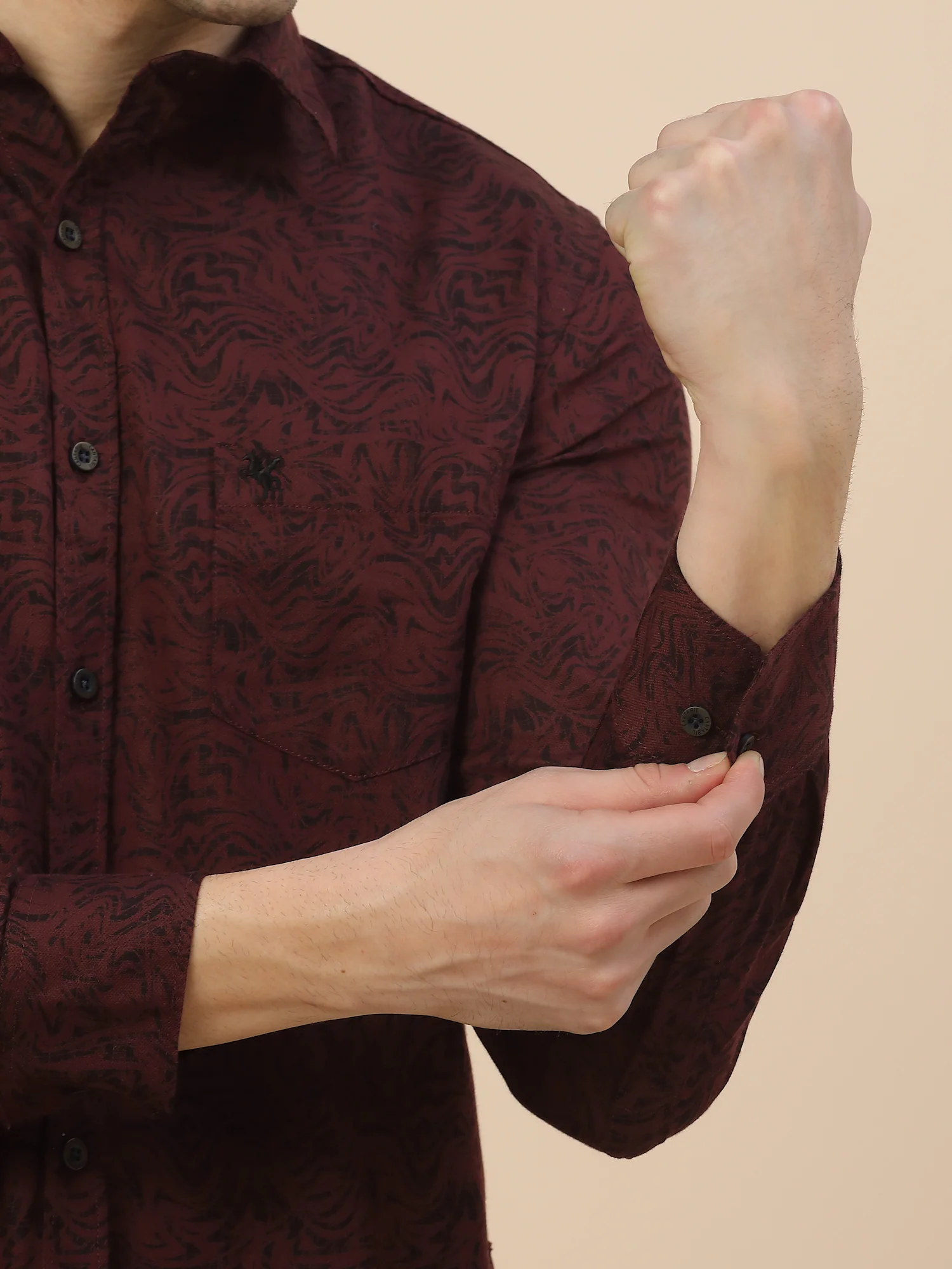 Casual Shirt for Men | Breathable & Soft with Color Fastness Regular Fit Spread Collar Neck Cotton Fabric Printed Pattern - Image 7