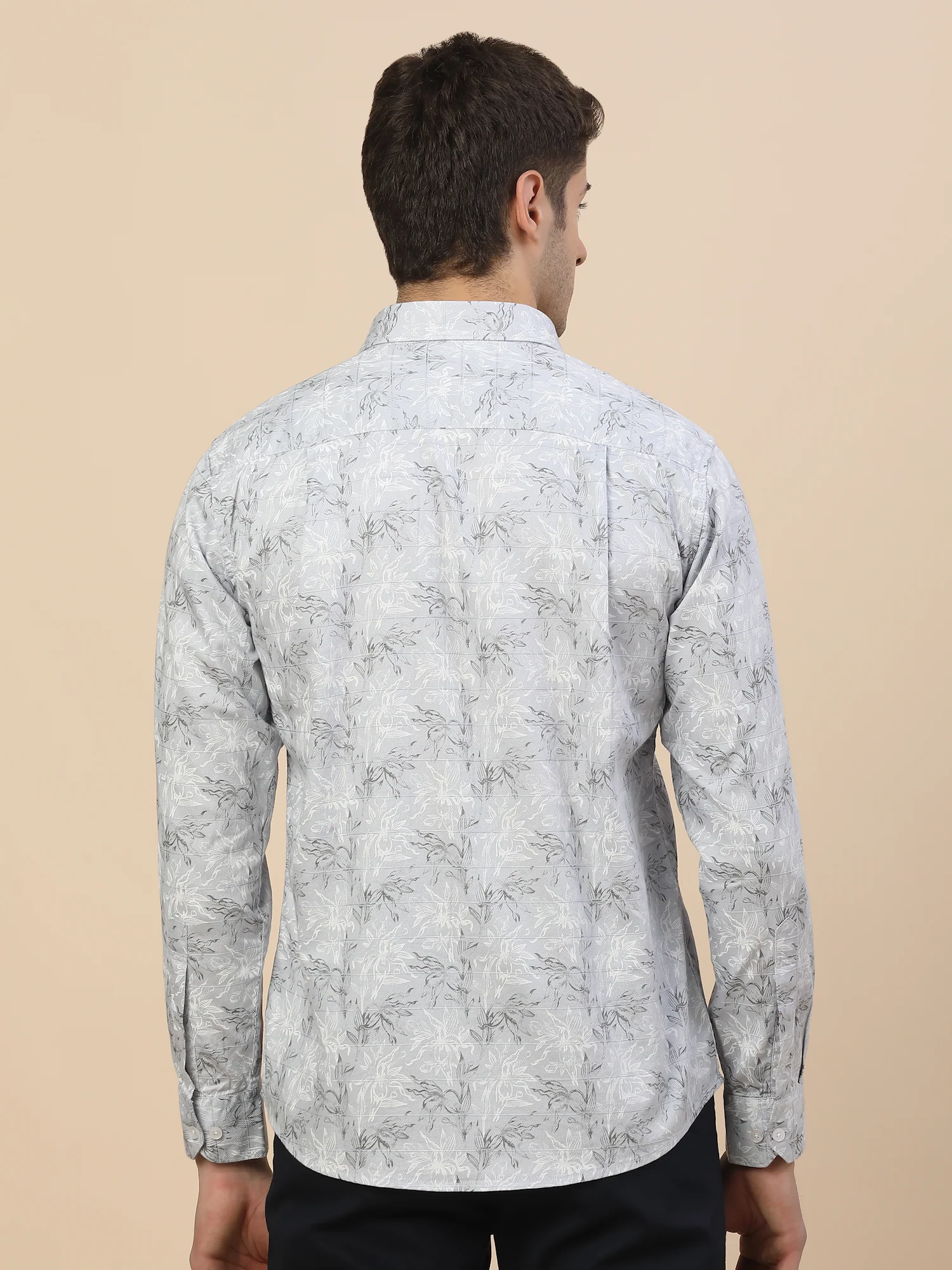Casual Shirt for Men | Breathable & Soft with Color Fastness Regular Fit Spread Collar Neck Cotton Fabric Printed Pattern - Image 7