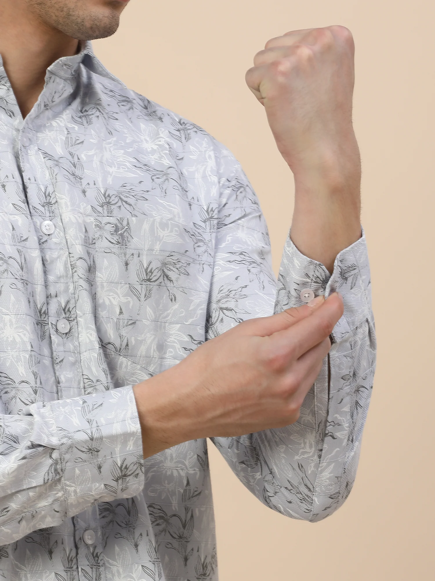 Casual Shirt for Men | Breathable & Soft with Color Fastness Regular Fit Spread Collar Neck Cotton Fabric Printed Pattern - Image 8