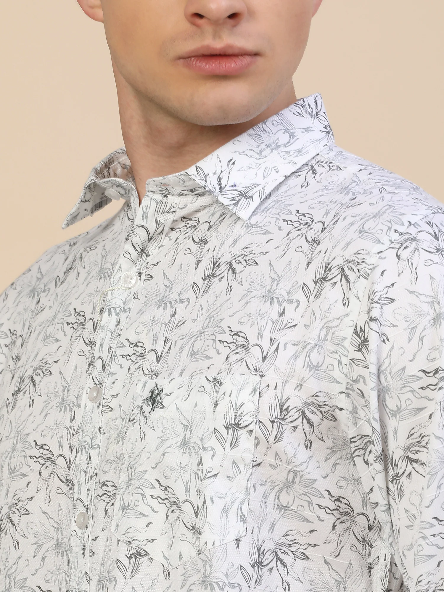Casual Shirt for Men | Breathable & Soft with Color Fastness Regular Fit Spread Collar Neck Cotton Fabric Printed Pattern - Image 5