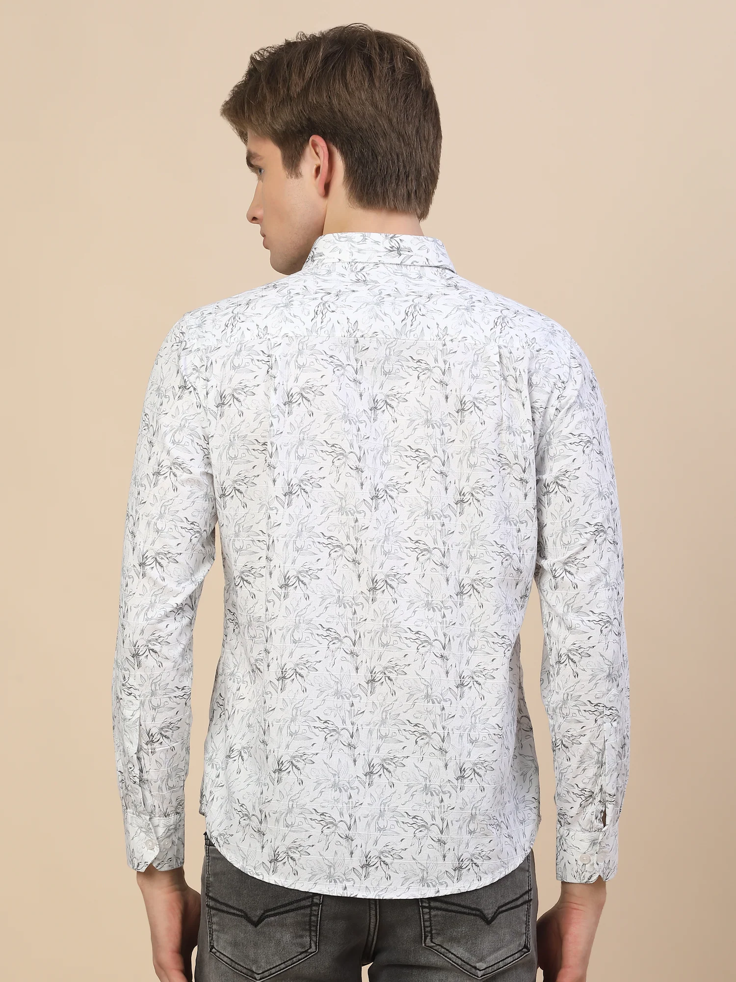 Casual Shirt for Men | Breathable & Soft with Color Fastness Regular Fit Spread Collar Neck Cotton Fabric Printed Pattern - Image 7