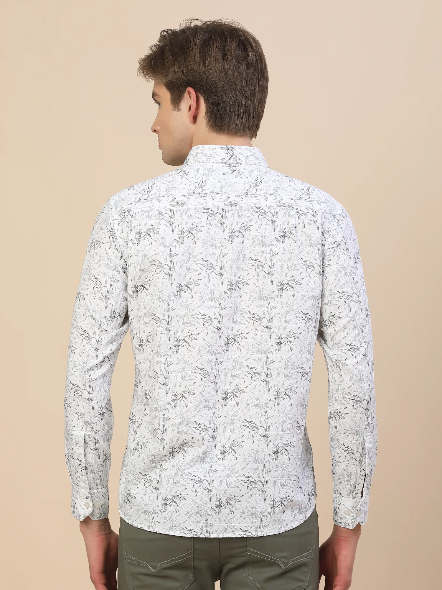 Casual Shirt for Men | Breathable & Soft with Color Fastness Regular Fit Spread Collar Neck Cotton Fabric Printed Pattern - Image 5